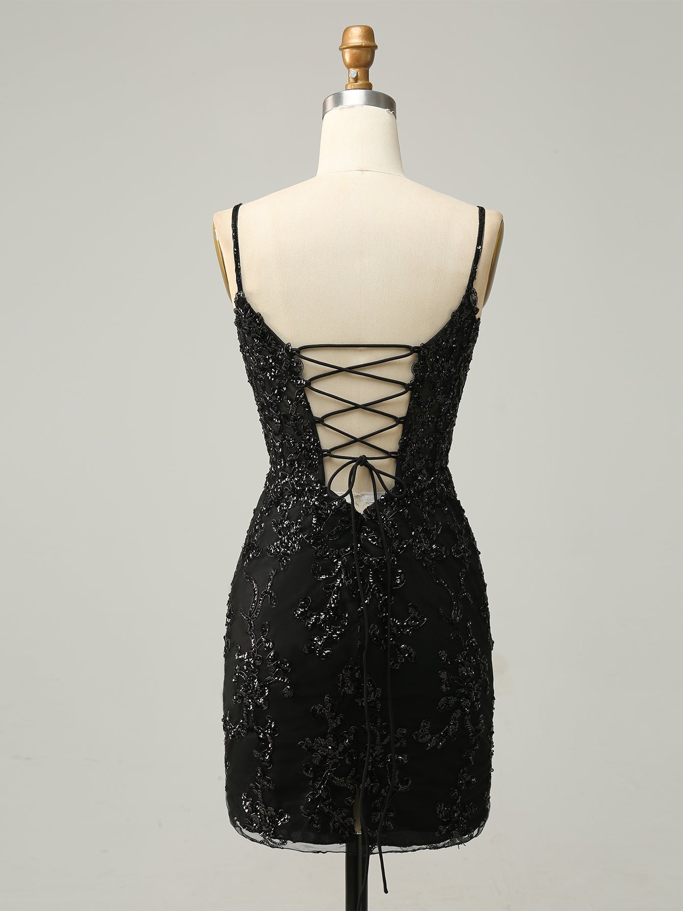 Bodycon Black Sequins Short Homecoming Dress - Fashionpara