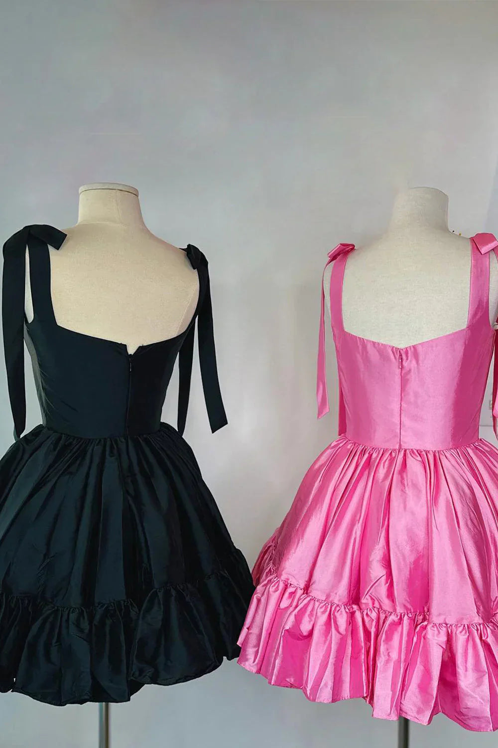 Princess A Line Tie Straps Zipper Back Short Homecoming Party Dress