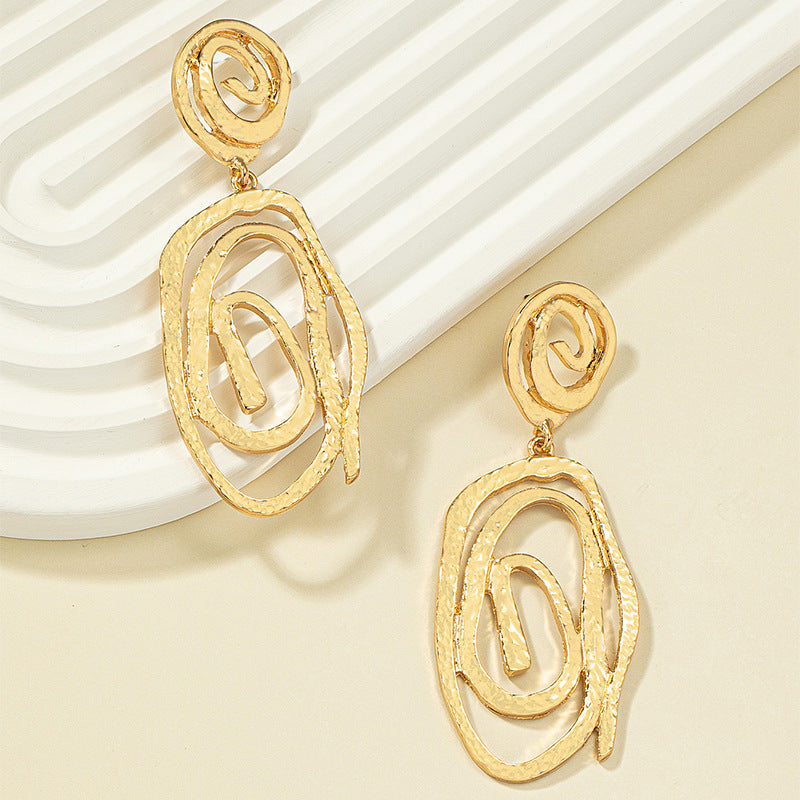 Geometric Oval Earrings