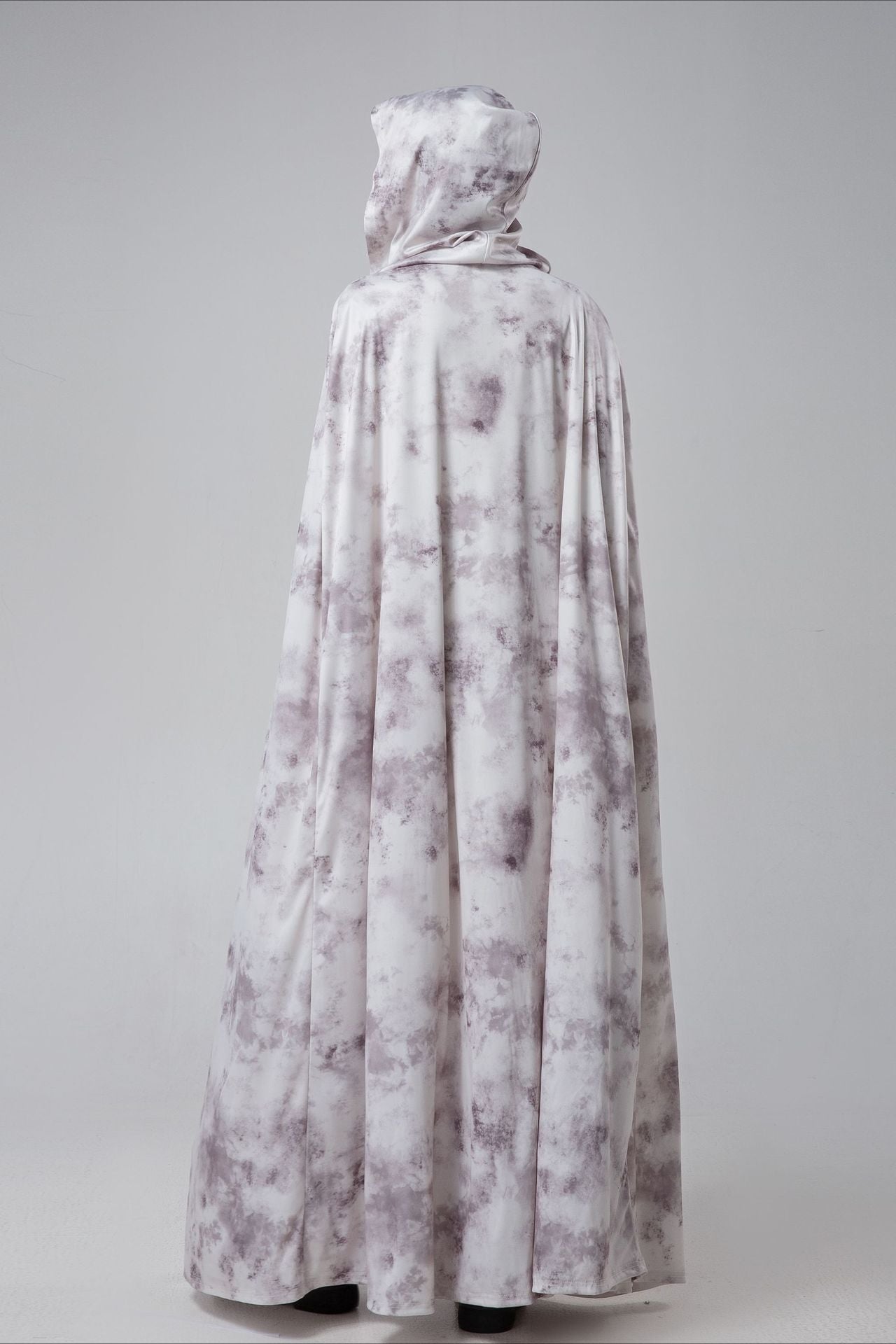 Halloween Ghost Bride Cape Long Sleeve Maxi Dress