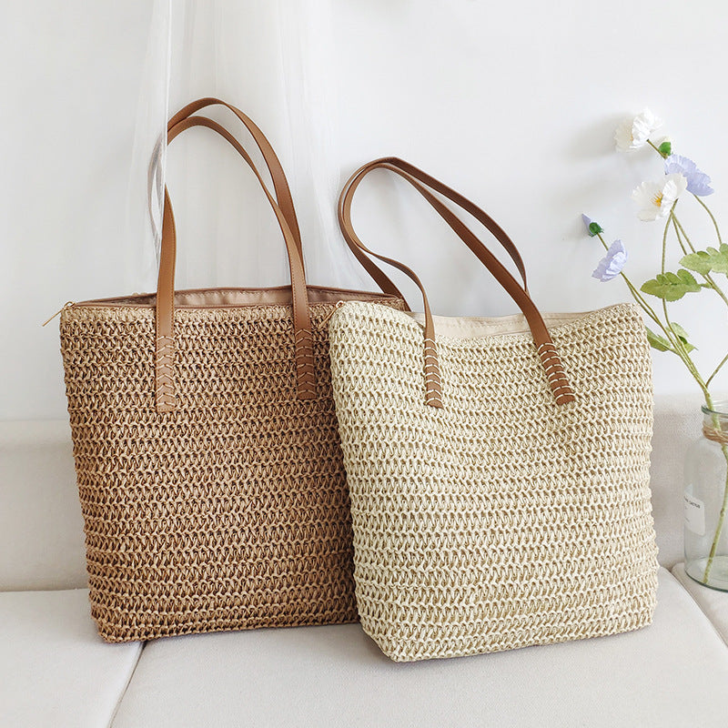 Woven Tote Shoulder Bag