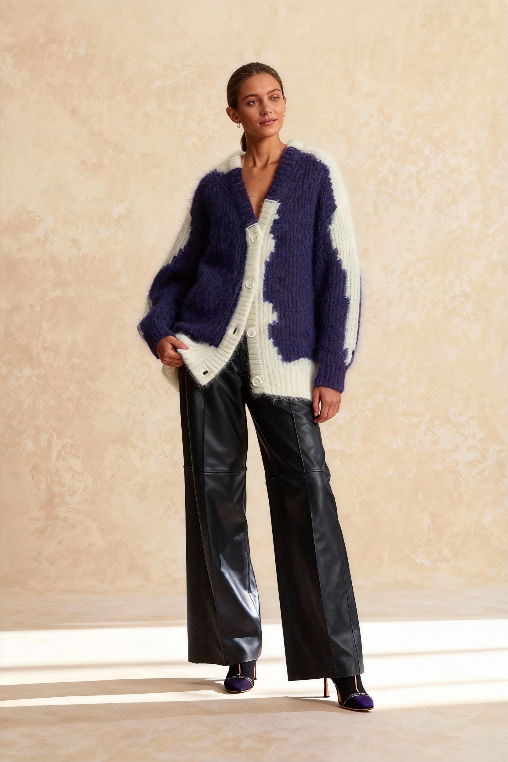 Ethereal New Casual Half-front Fleece Blend Long Sweater