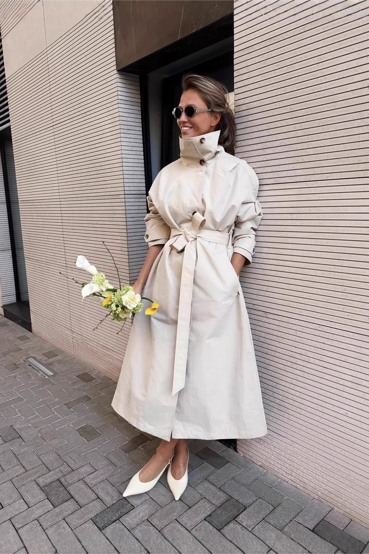 Relaxed Silhouette Stand Collar Petite Chic Overcoat - Fashionpara