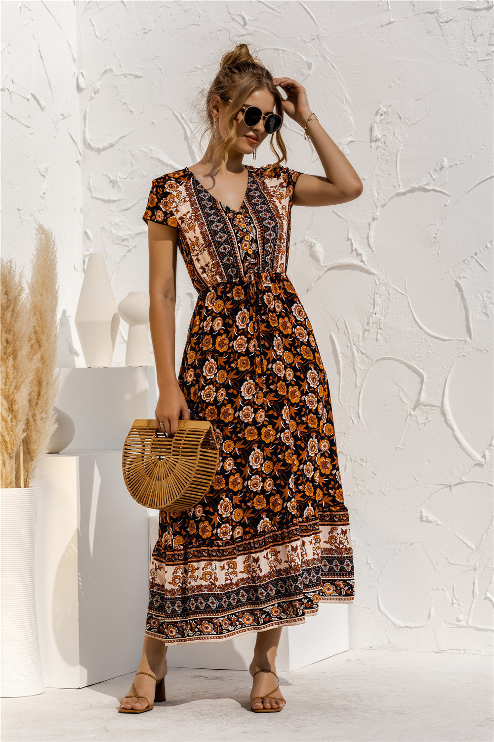 Floral Patchwork Long Dress