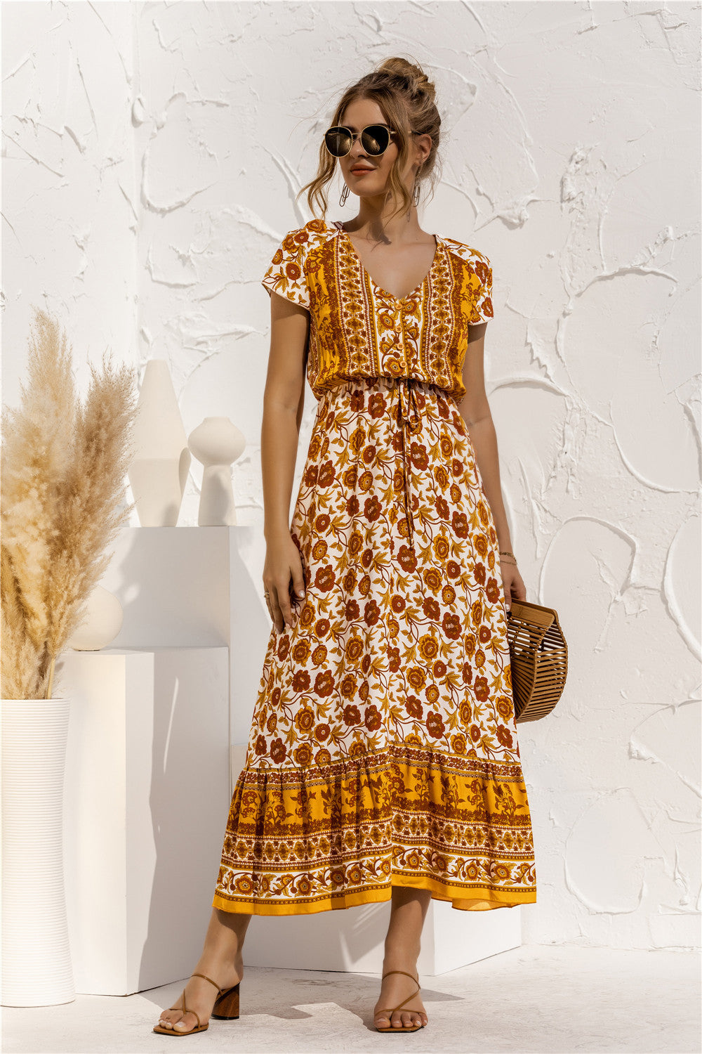 Floral Patchwork Long Dress