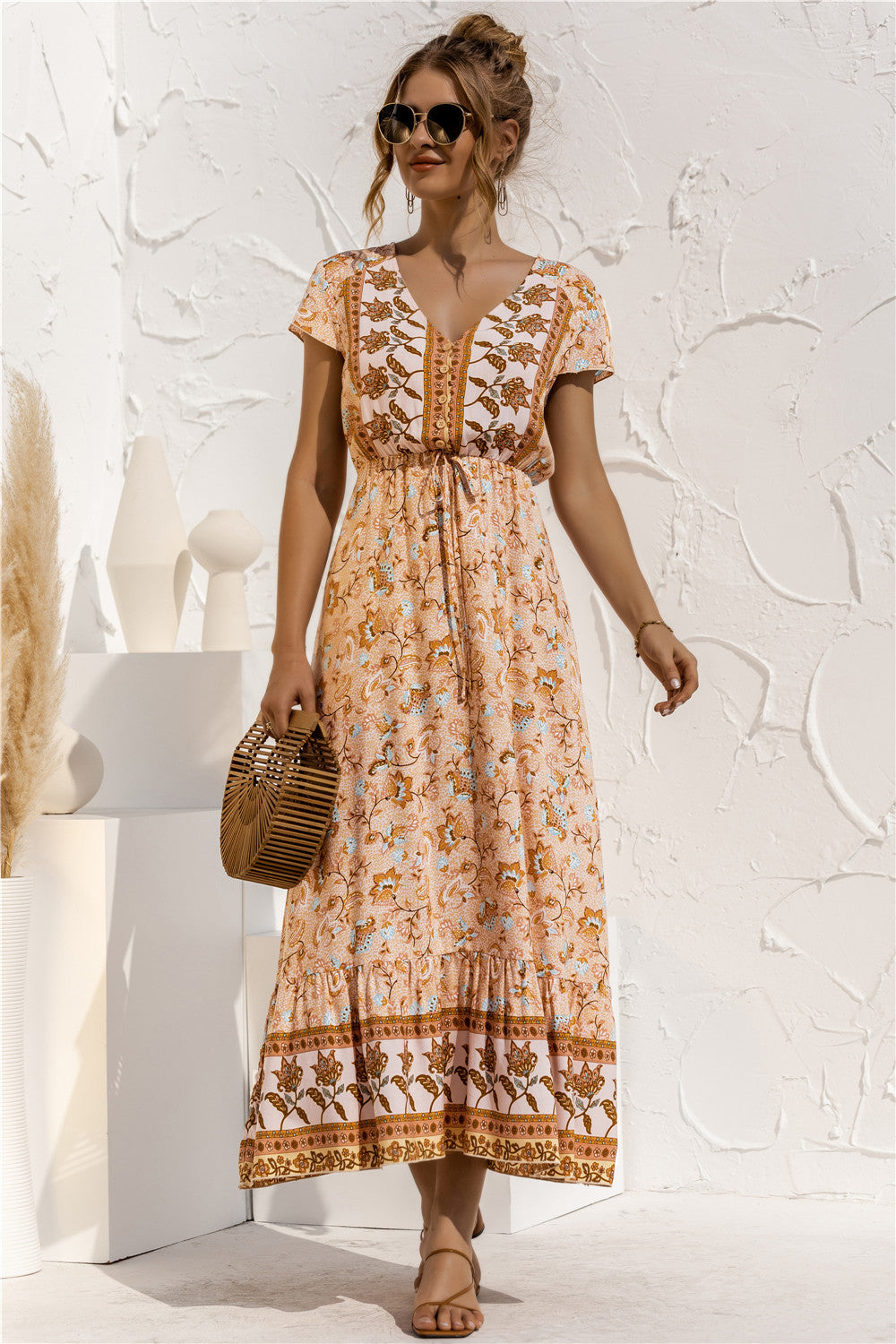 Floral Patchwork Long Dress