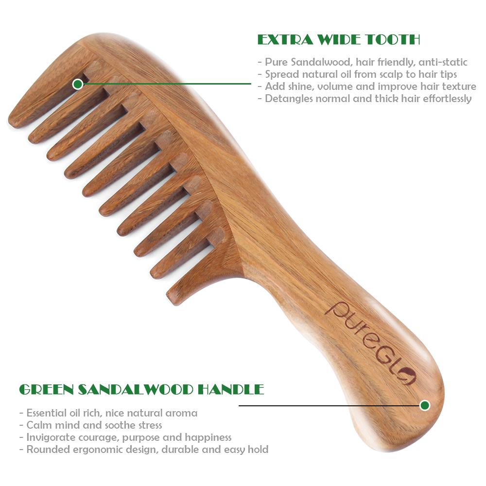 Handmade Wooden Widetooth Hair Comb