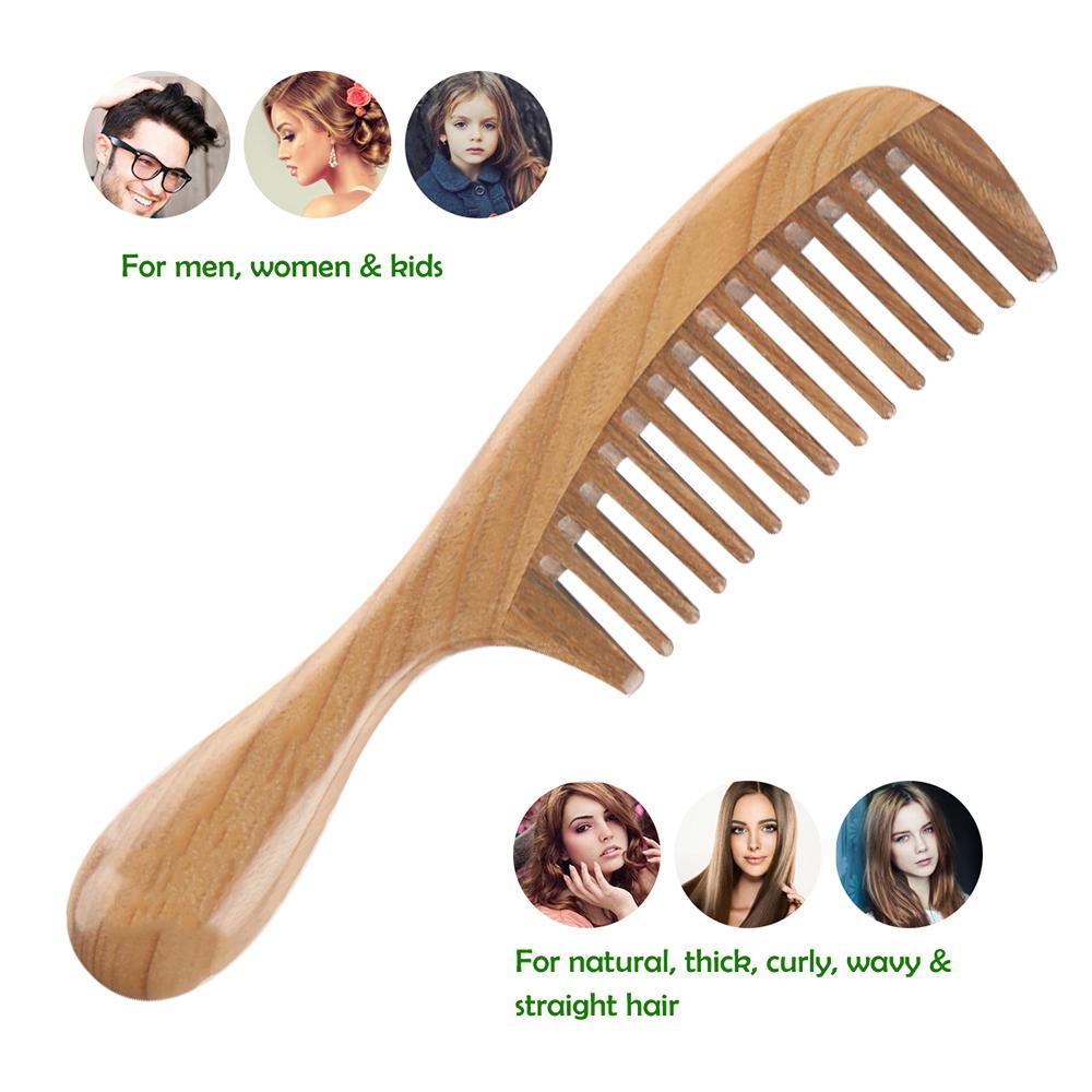 Natural Wooden Wide & Fine Tooth Comb Set