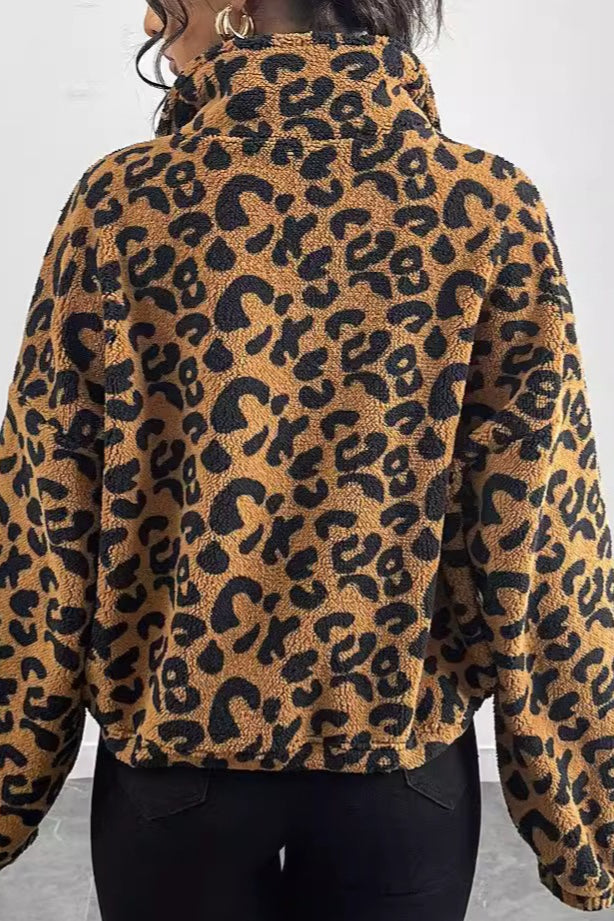 Cozy Leopard Print Fleece Coat for Ultimate Warmth and Style