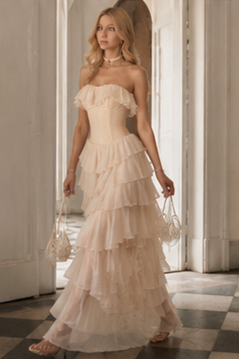 Off Shoulder Ruffle Tiered Corset Mini Dress 8