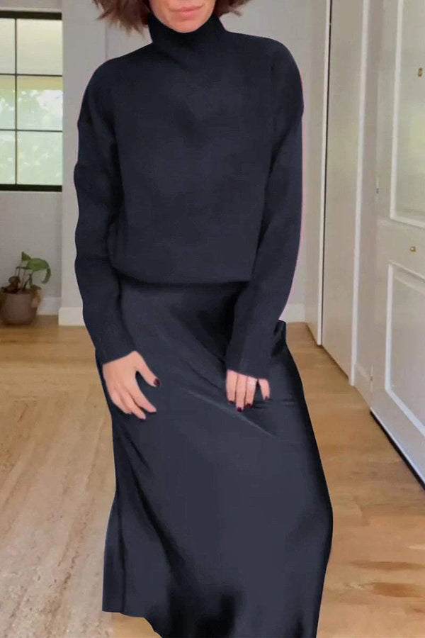 Jaelyn Long Sleeve Turtleneck Sweater and Maxi Skirt Set