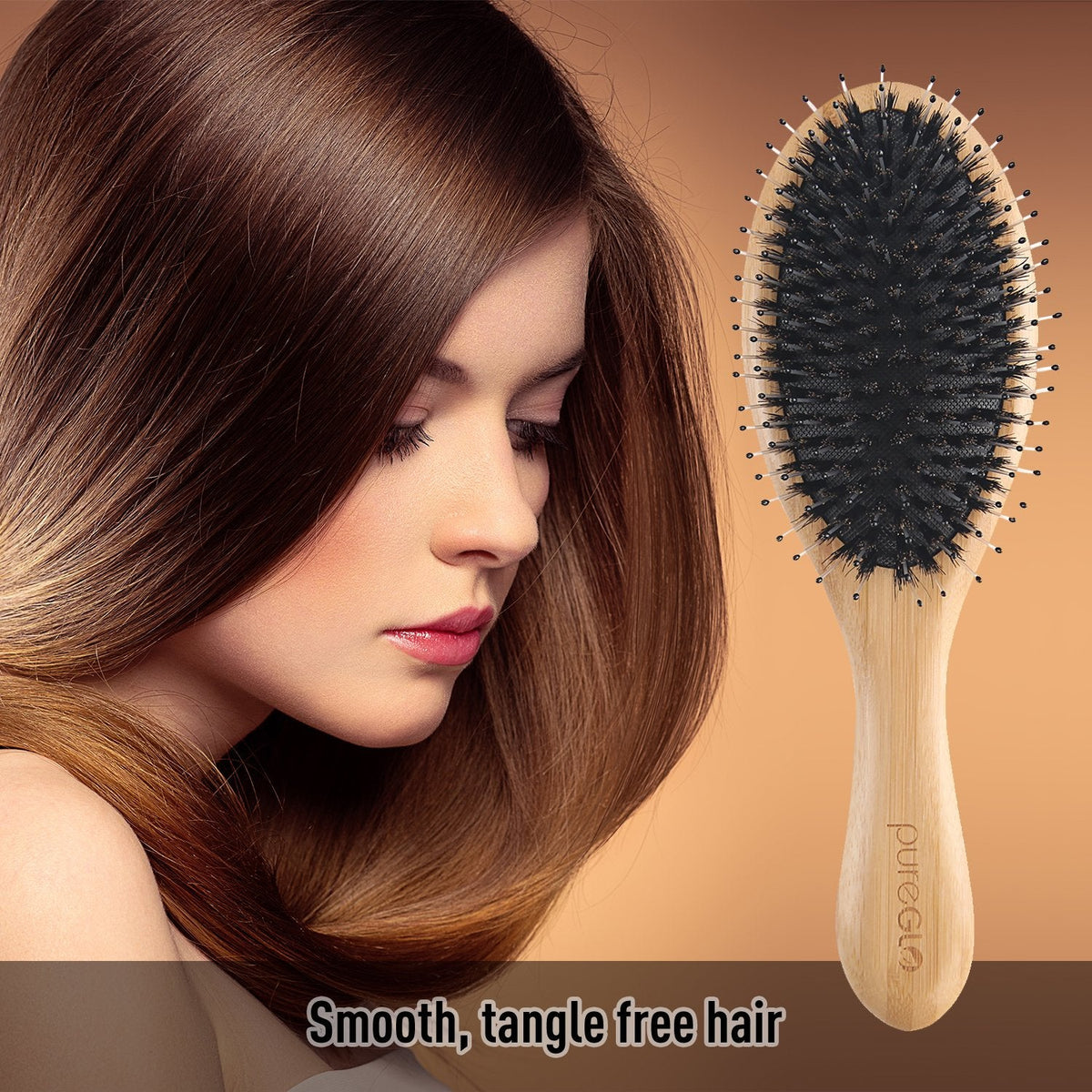 Natural Bamboo Paddle Boar Bristle Hair Brush
