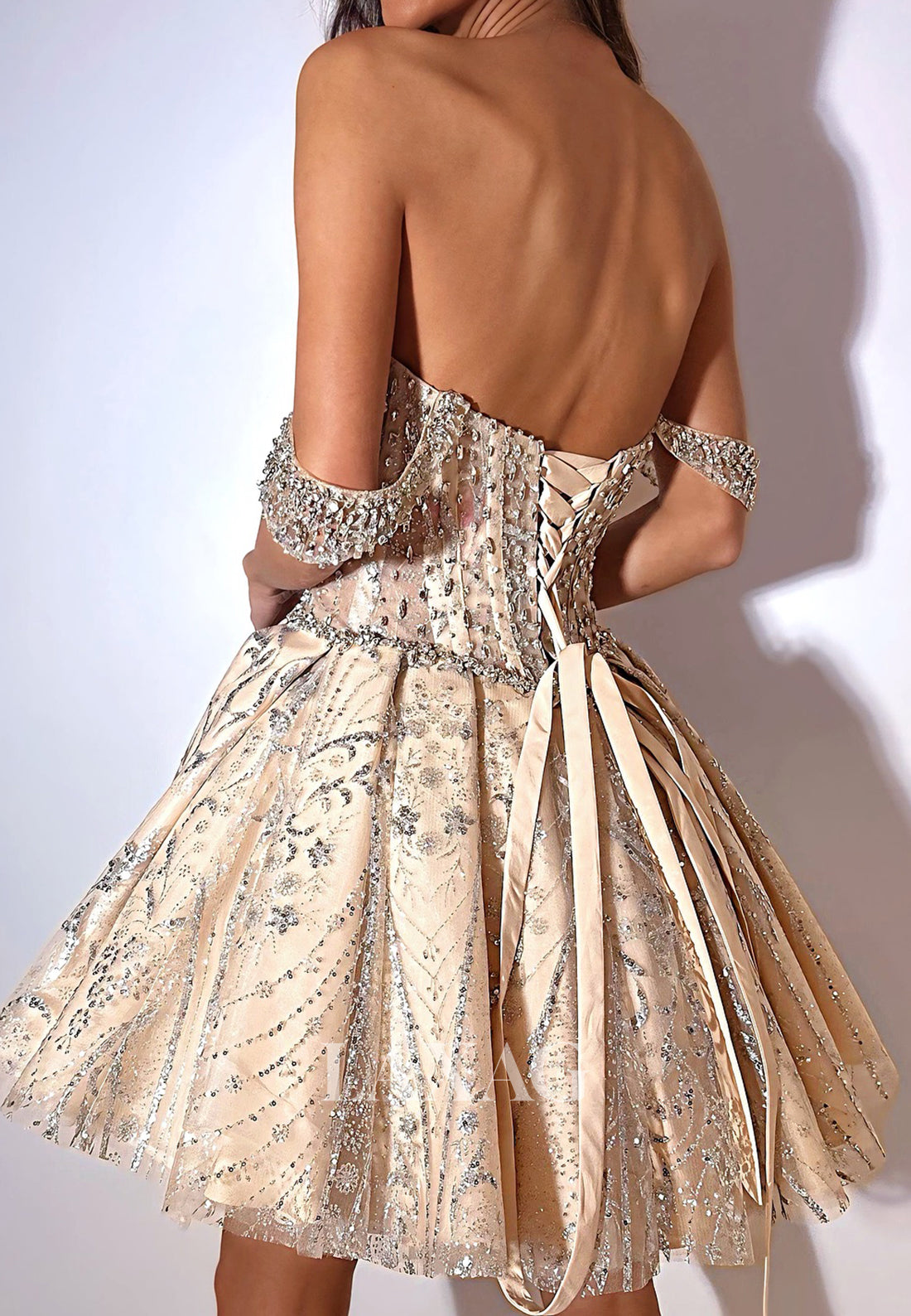 Sweetheart Sleeveless Beaded Sequined Pleated Tulle A-Line Party Homecoming Dress