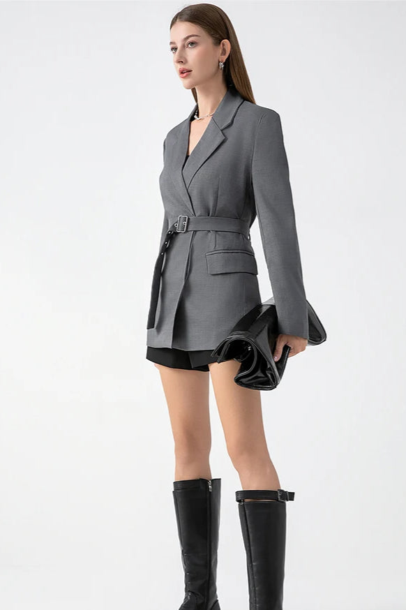 Belted Oversized Casual Blazer