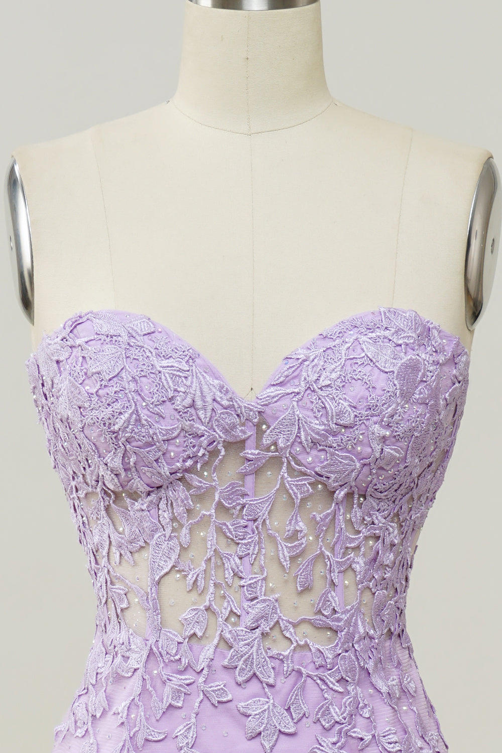 Purple Sweetheart Neck Mermaid Prom Dress With Appliques - Fashionpara