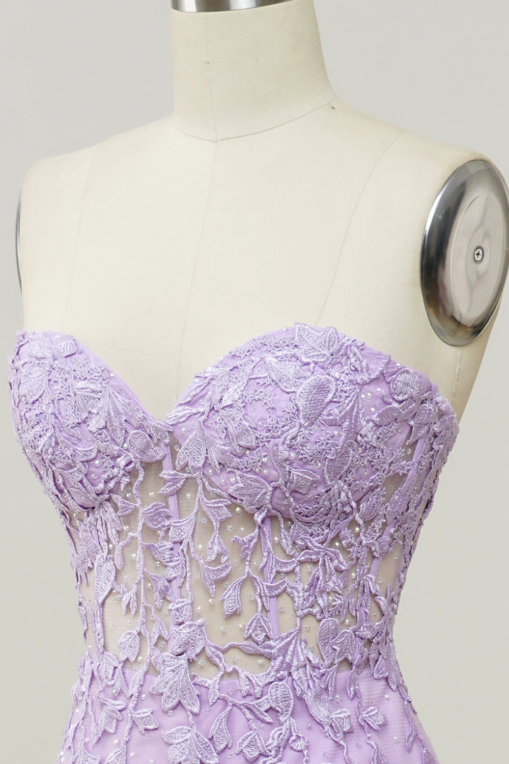 Purple Sweetheart Neck Mermaid Prom Dress With Appliques - Fashionpara
