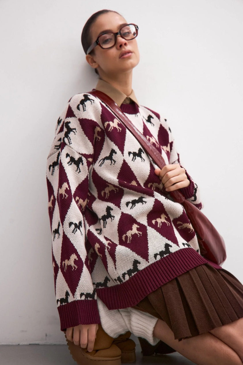 PrincessAce Colorblock Knit Sweater for Effortless Style