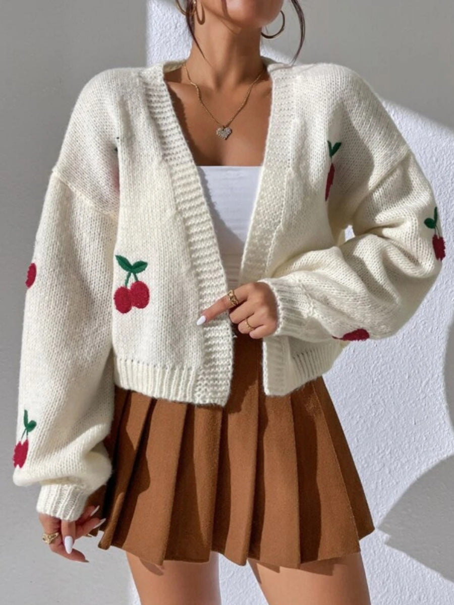 Elegant Embroidered Open Front Cardigan for Chic Style