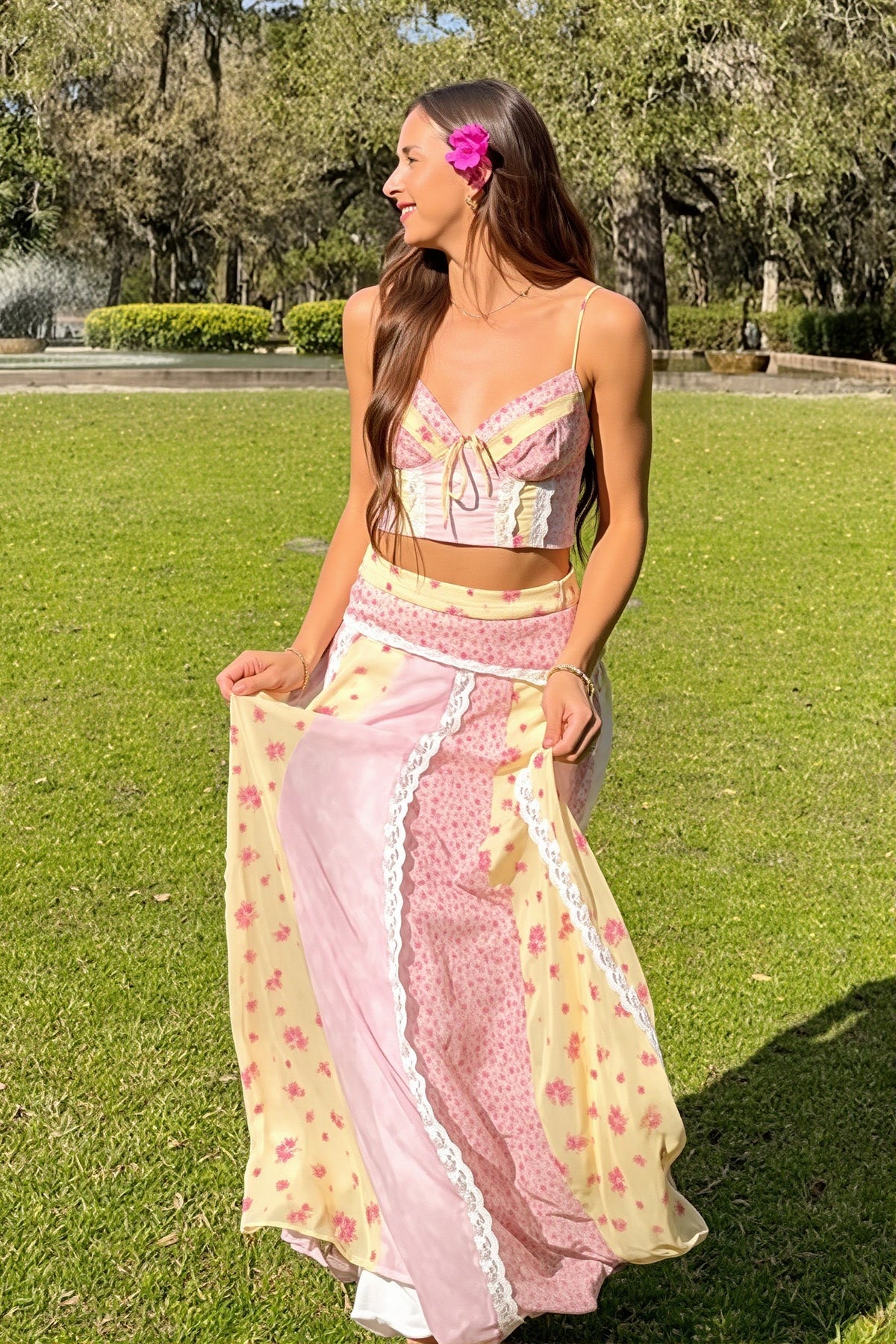 Floral Vacation Cami Maxi Skirt Set