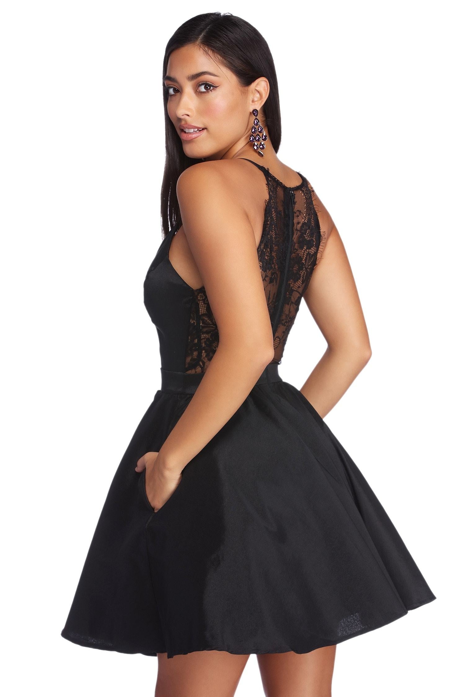 Cheyenne Taffeta Skater Dress - Fashionpara