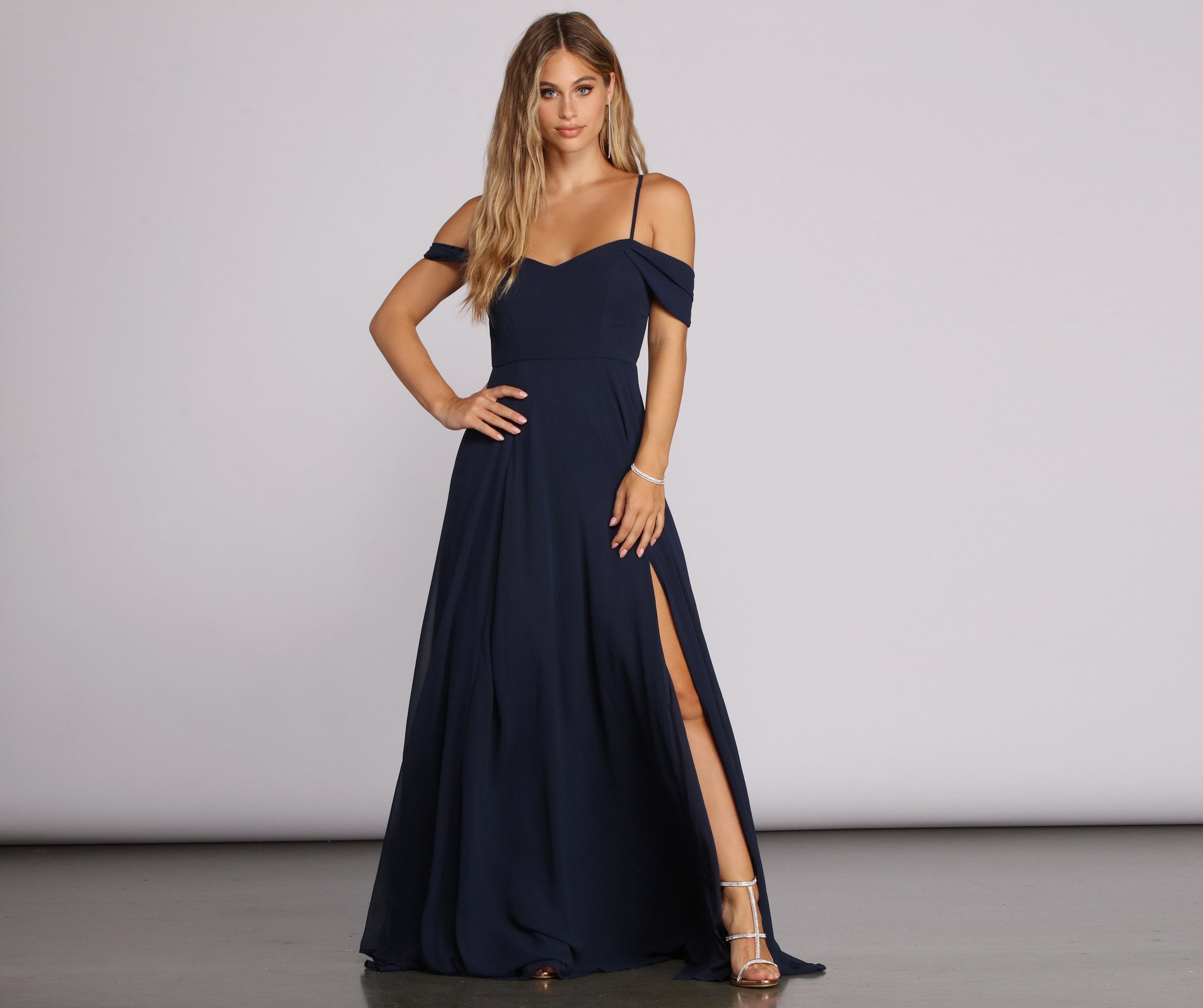 Arianne Lattice Back Chiffon Gown - Fashionpara