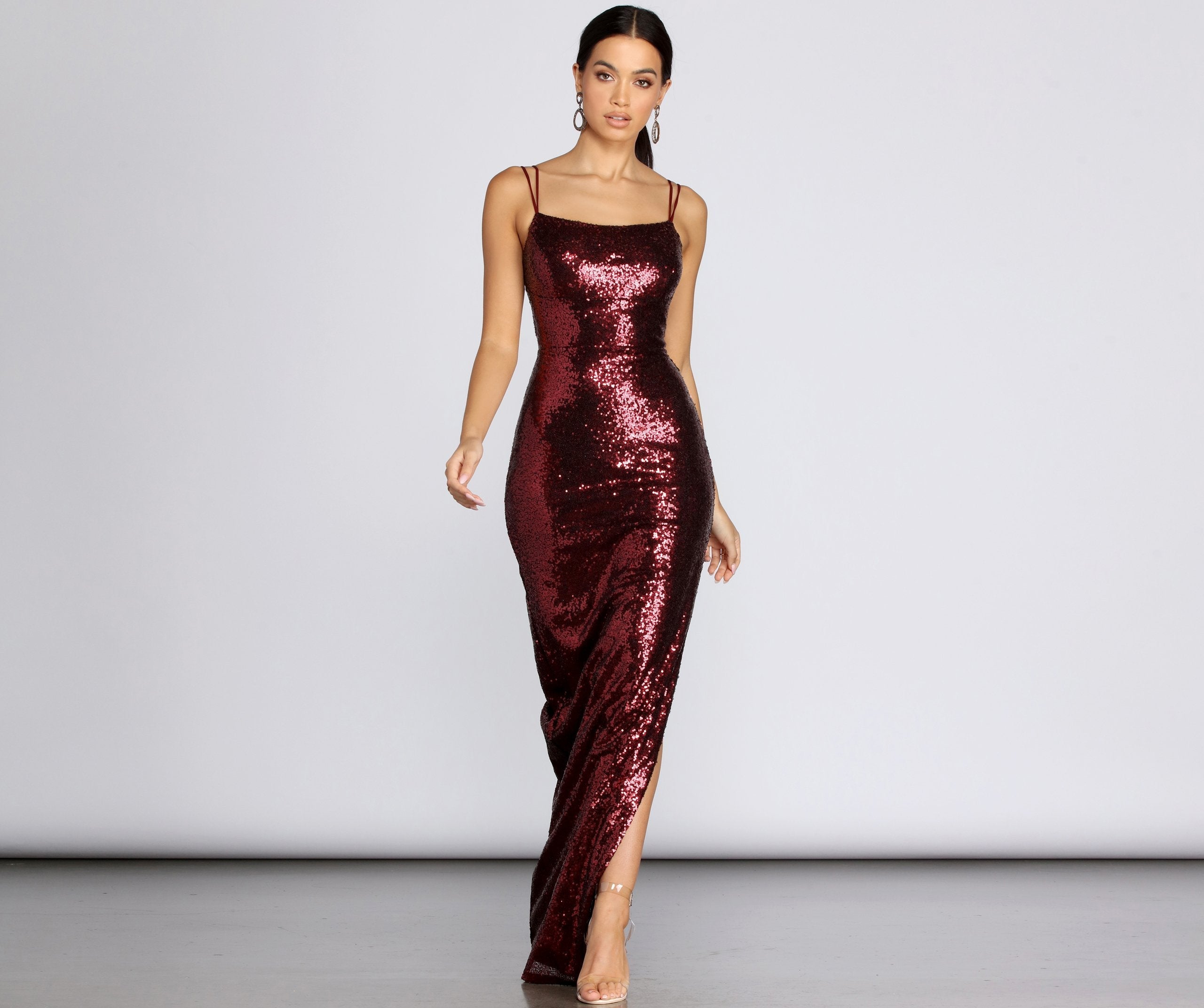 Ash High Slit Sequin Dress - Fashionpara