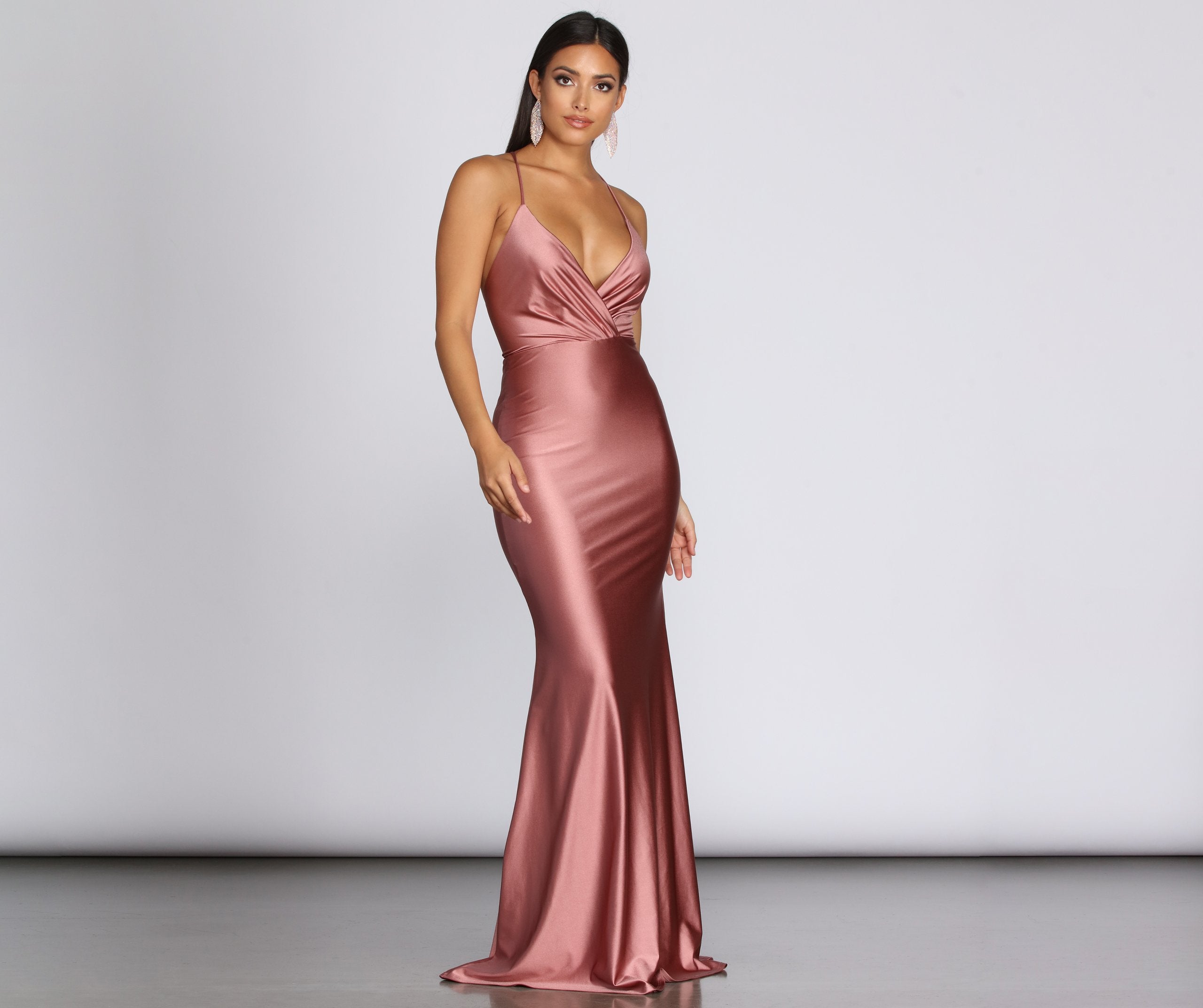 Jerry Cross Back Draped Gown - Fashionpara