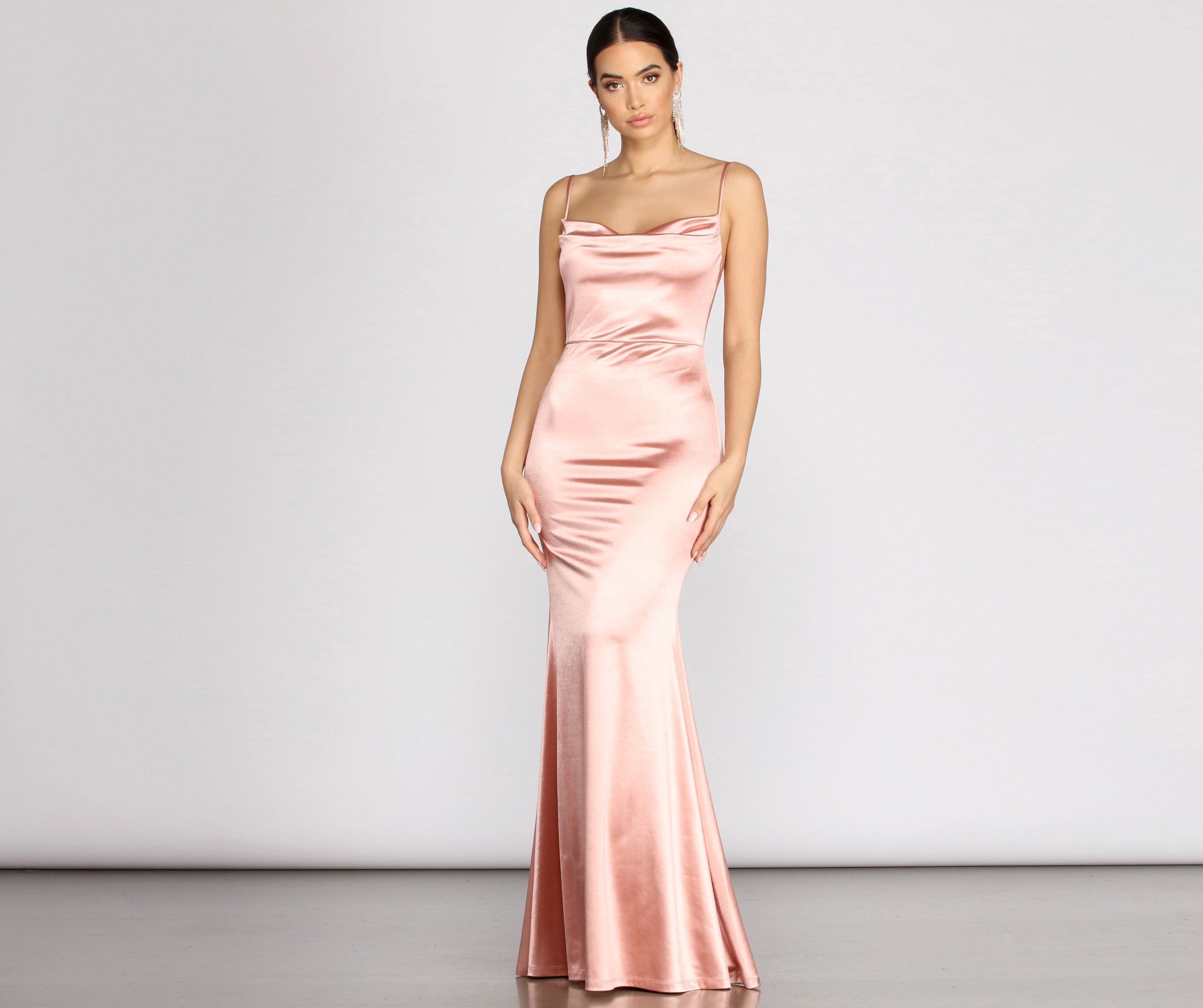 Nahla Formal Satin Mermaid Dress - Fashionpara