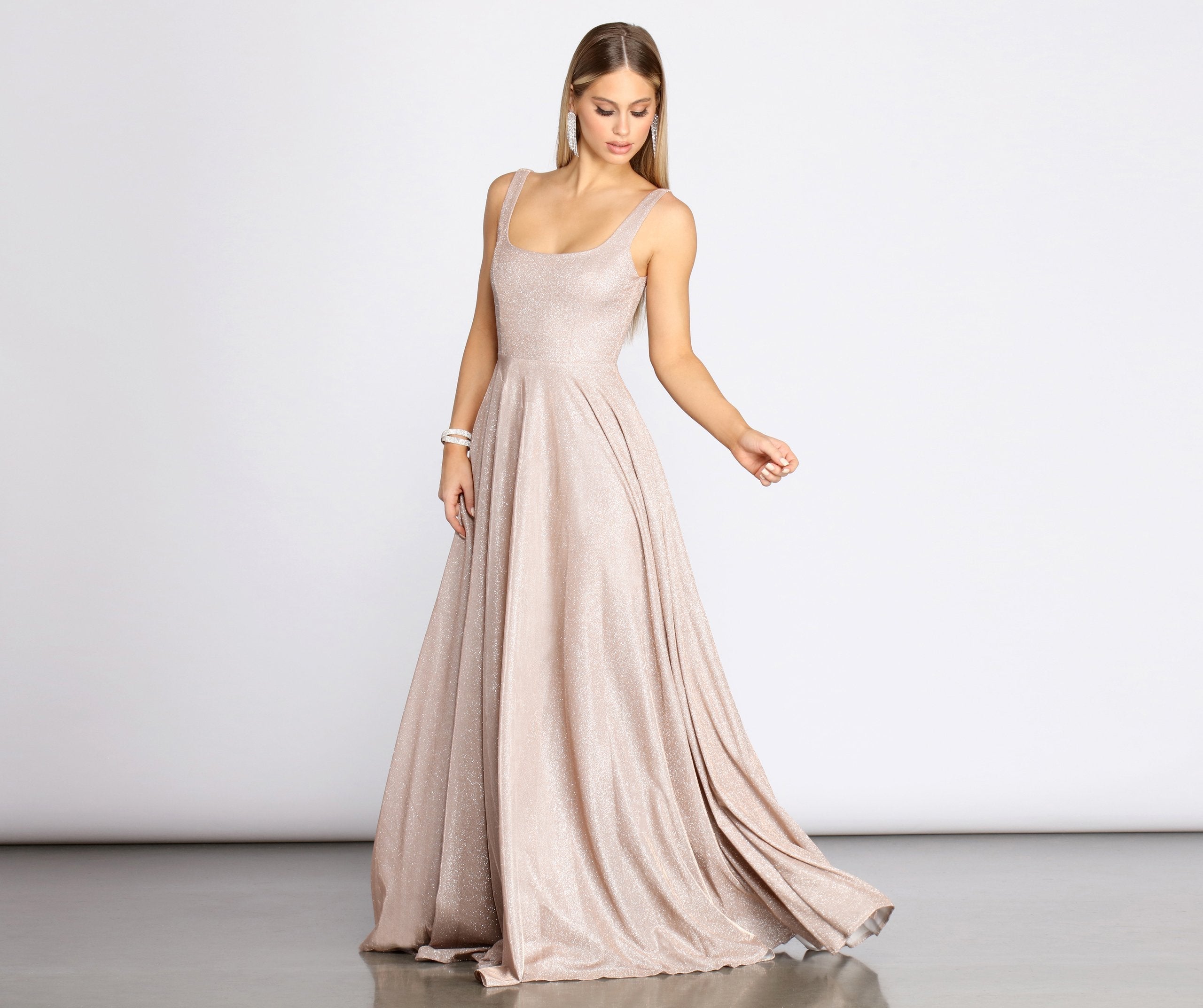 Emery Formal Glitter A-Line Dress - Fashionpara