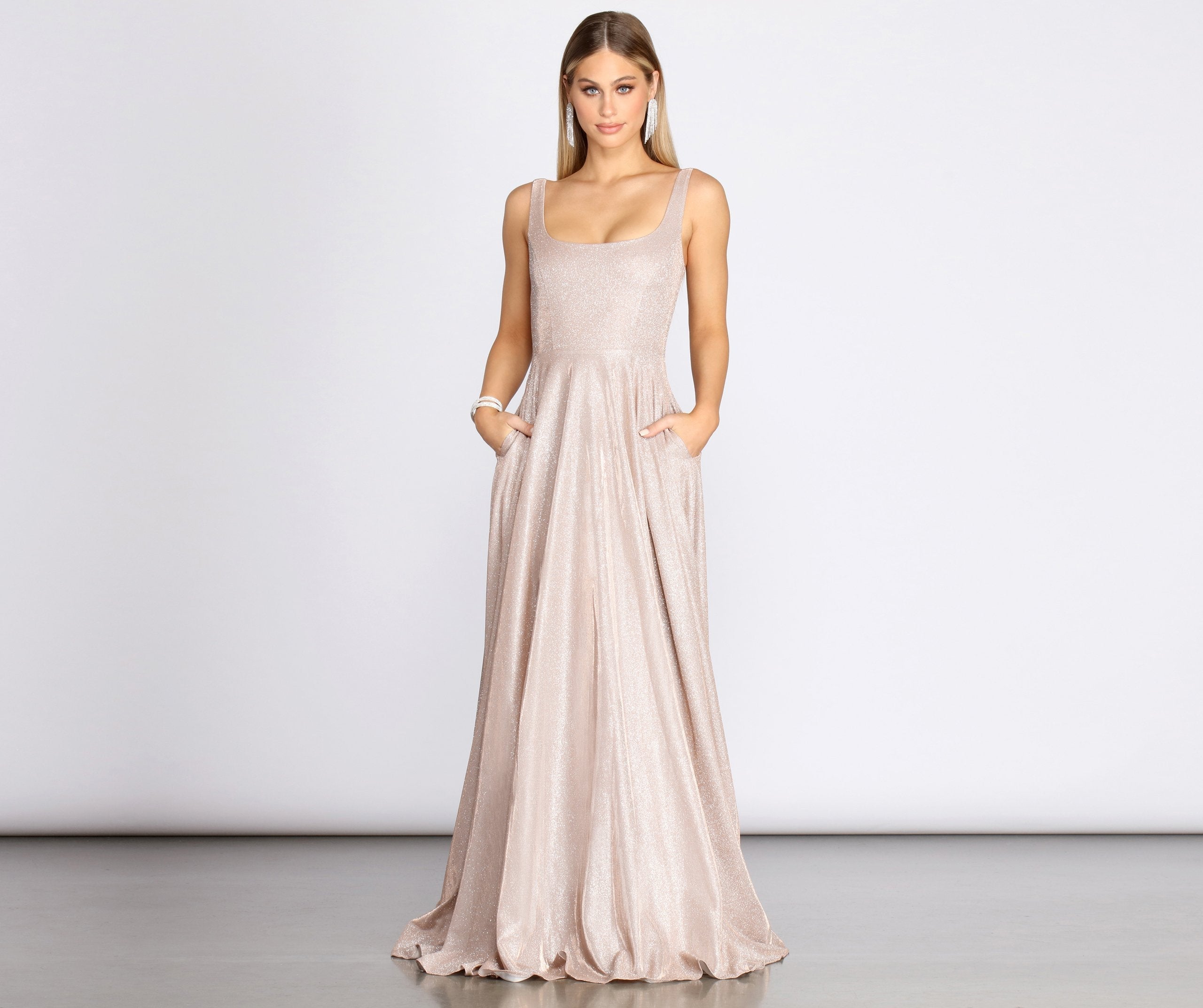 Emery Formal Glitter A-Line Dress - Fashionpara