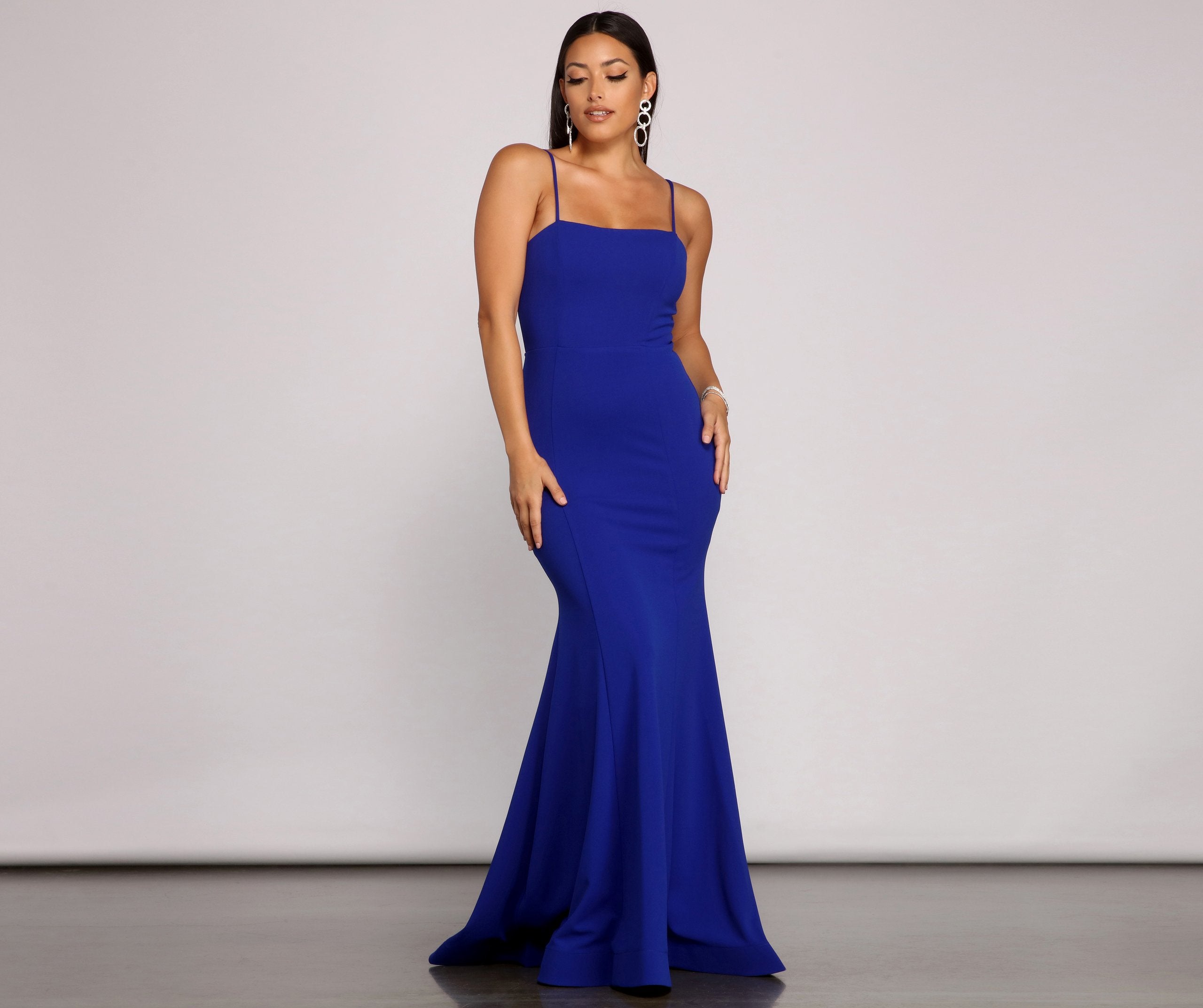 Leighton Formal Lace-Up Crepe Dress - Fashionpara