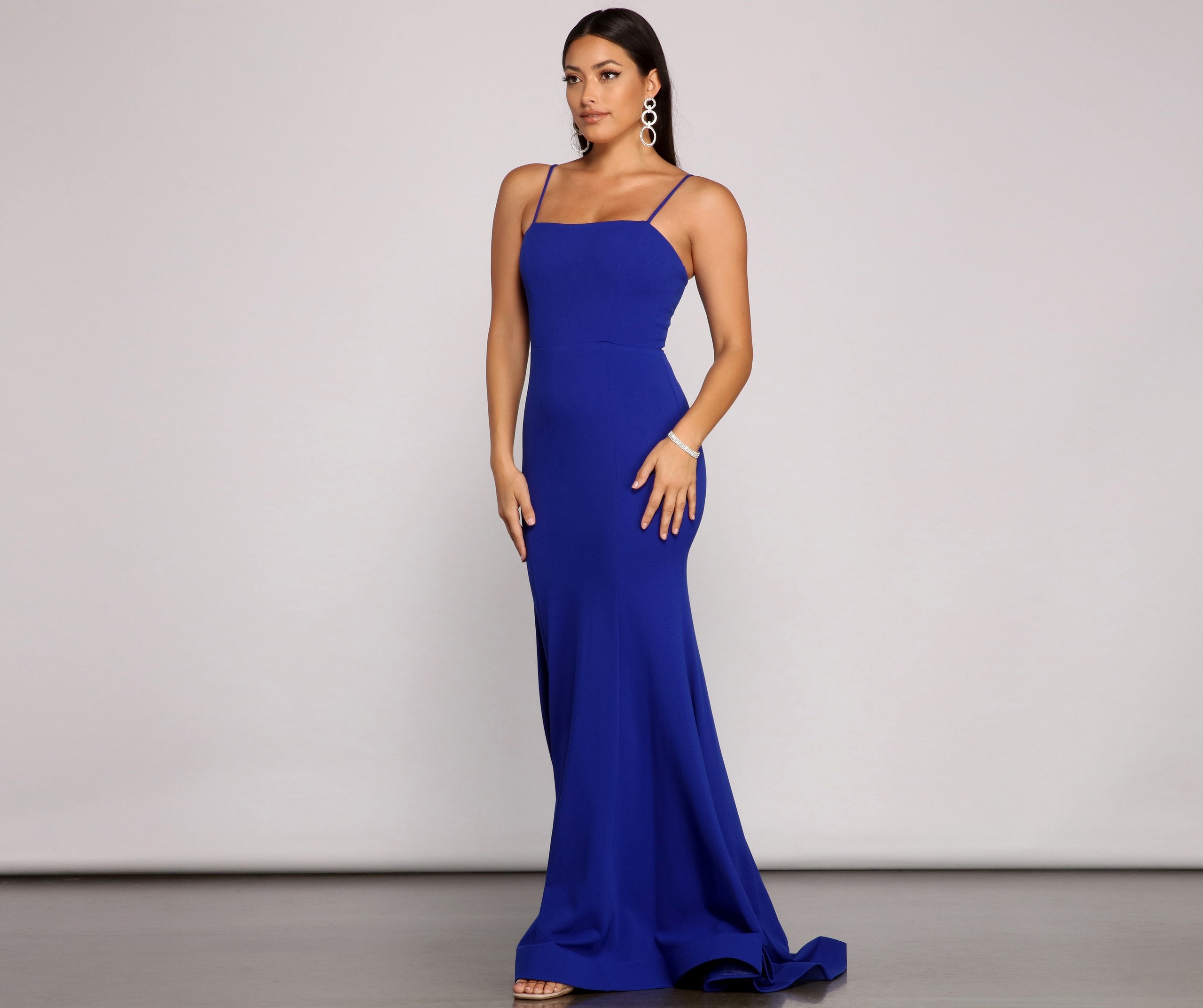 Leighton Formal Lace-Up Crepe Dress - Fashionpara