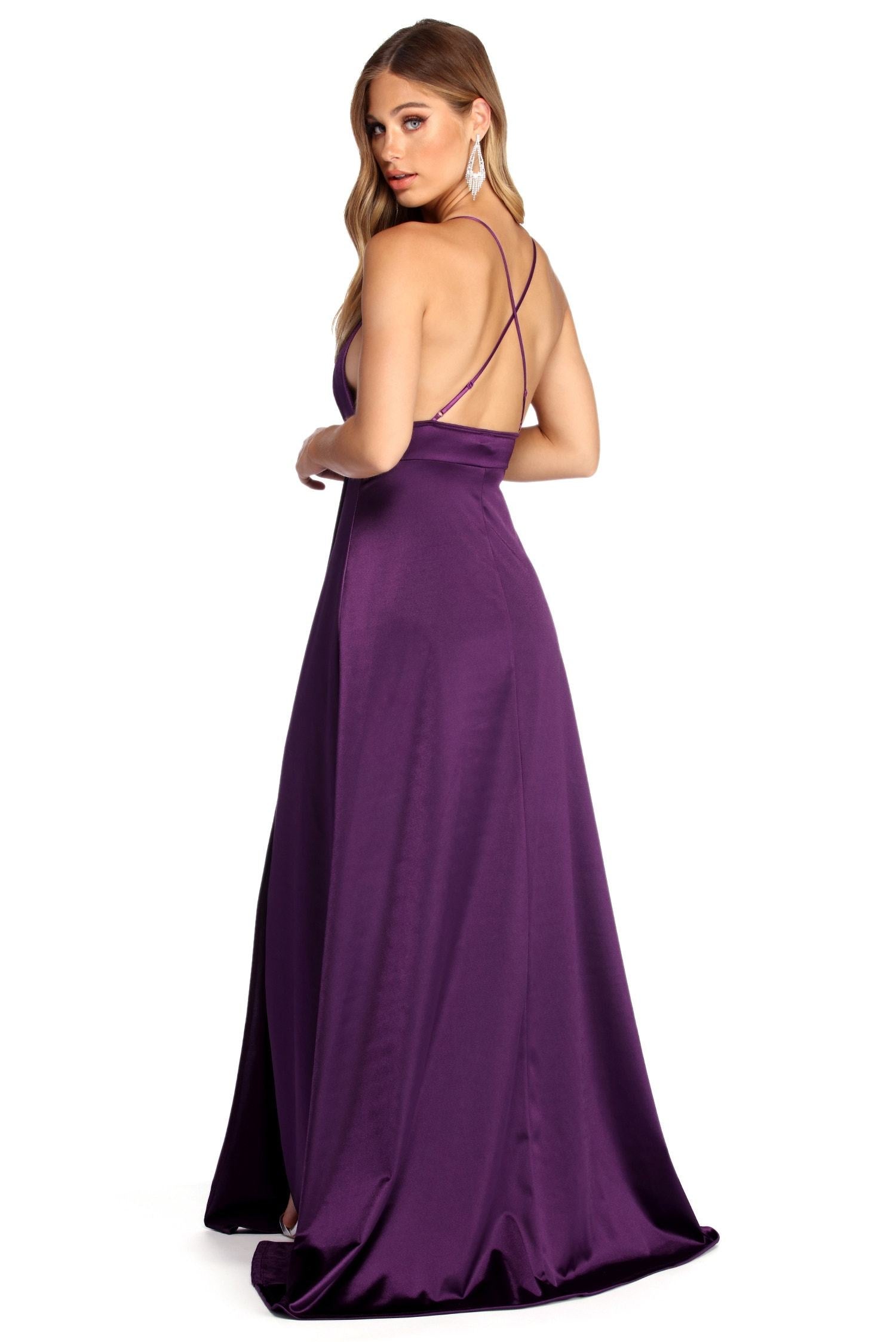 Evie Formal Sleeveless Satin Dress - Fashionpara