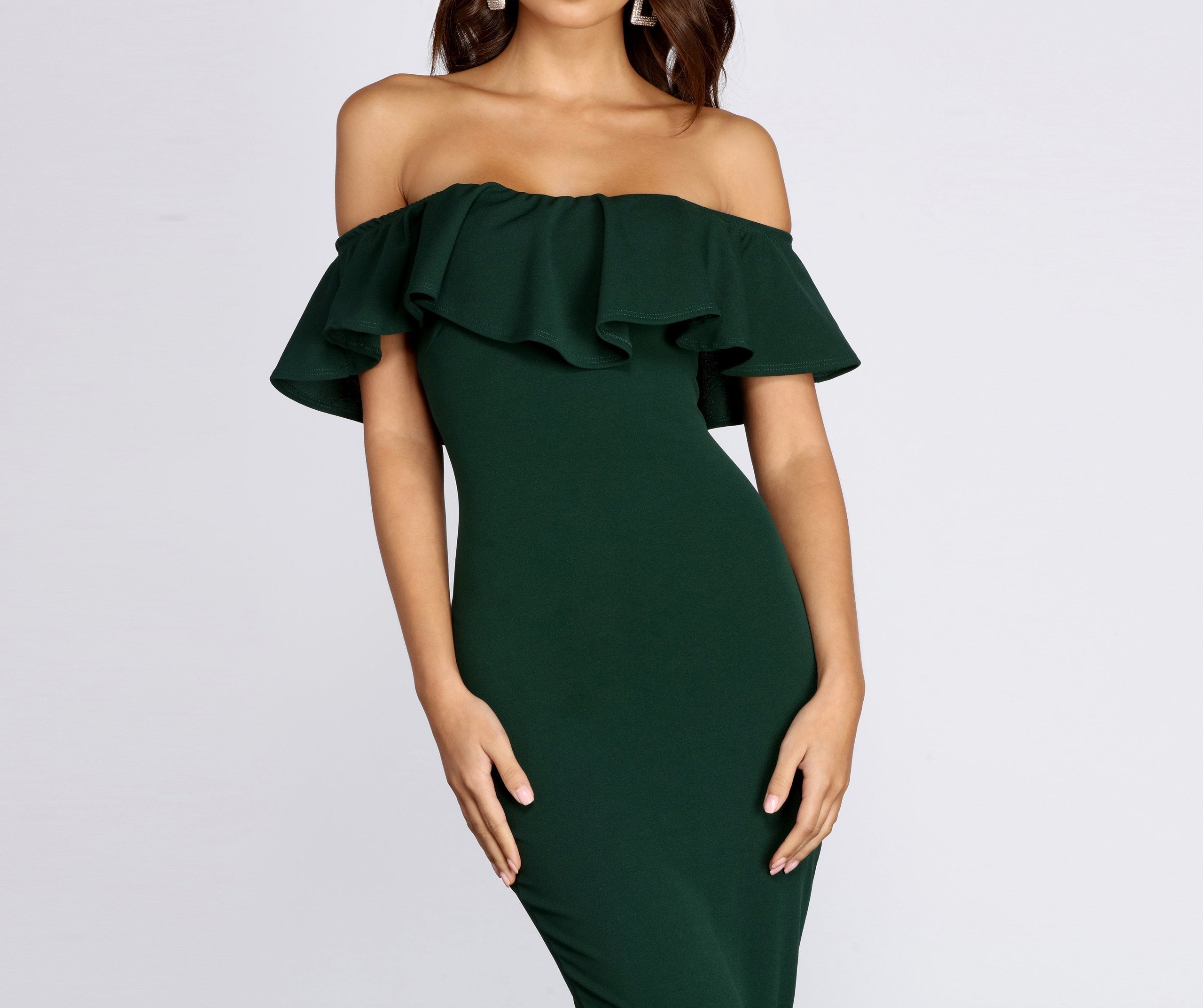 Ready And Ruffled Midi Dress - Fashionpara