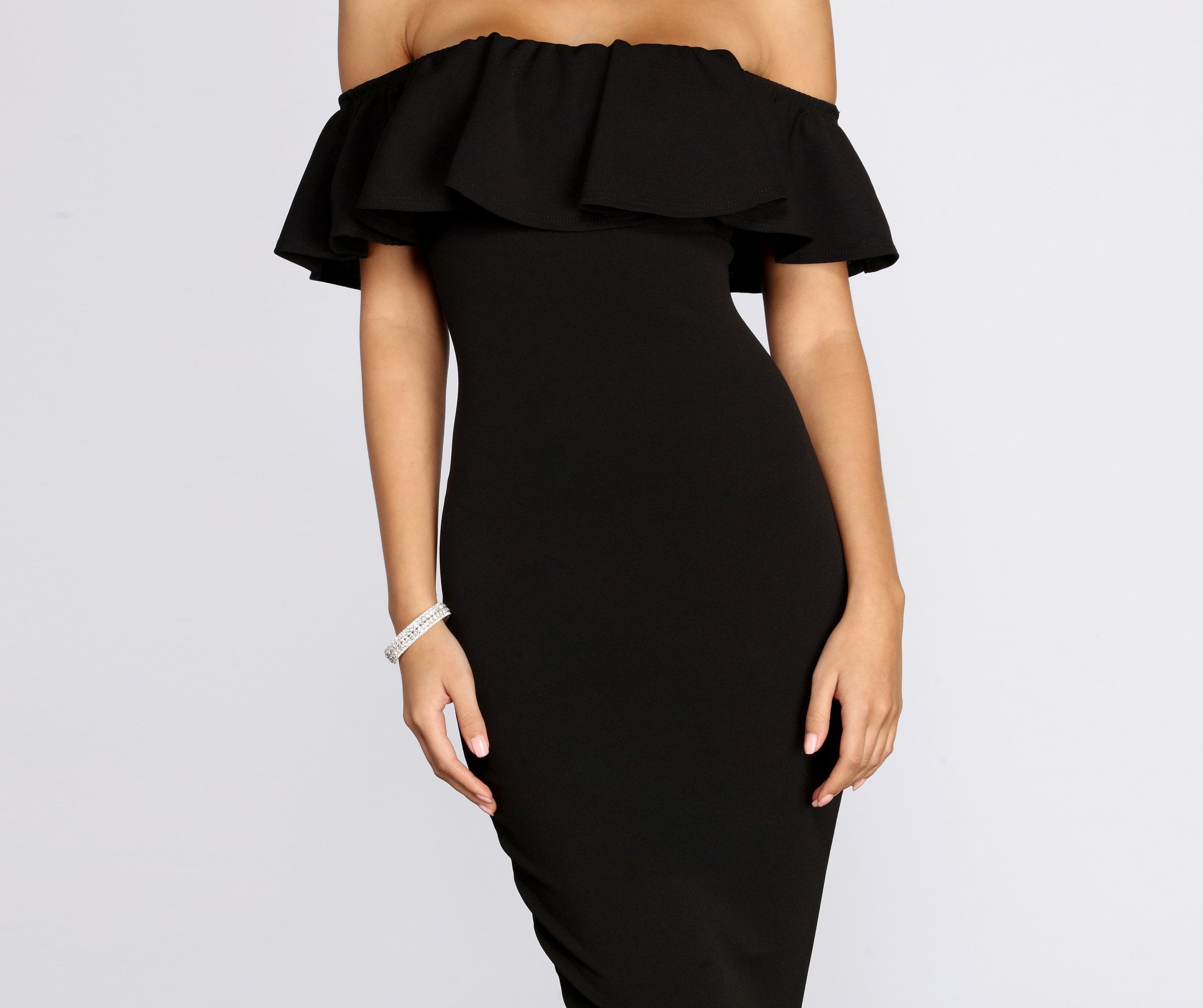Ready And Ruffled Midi Dress - Fashionpara