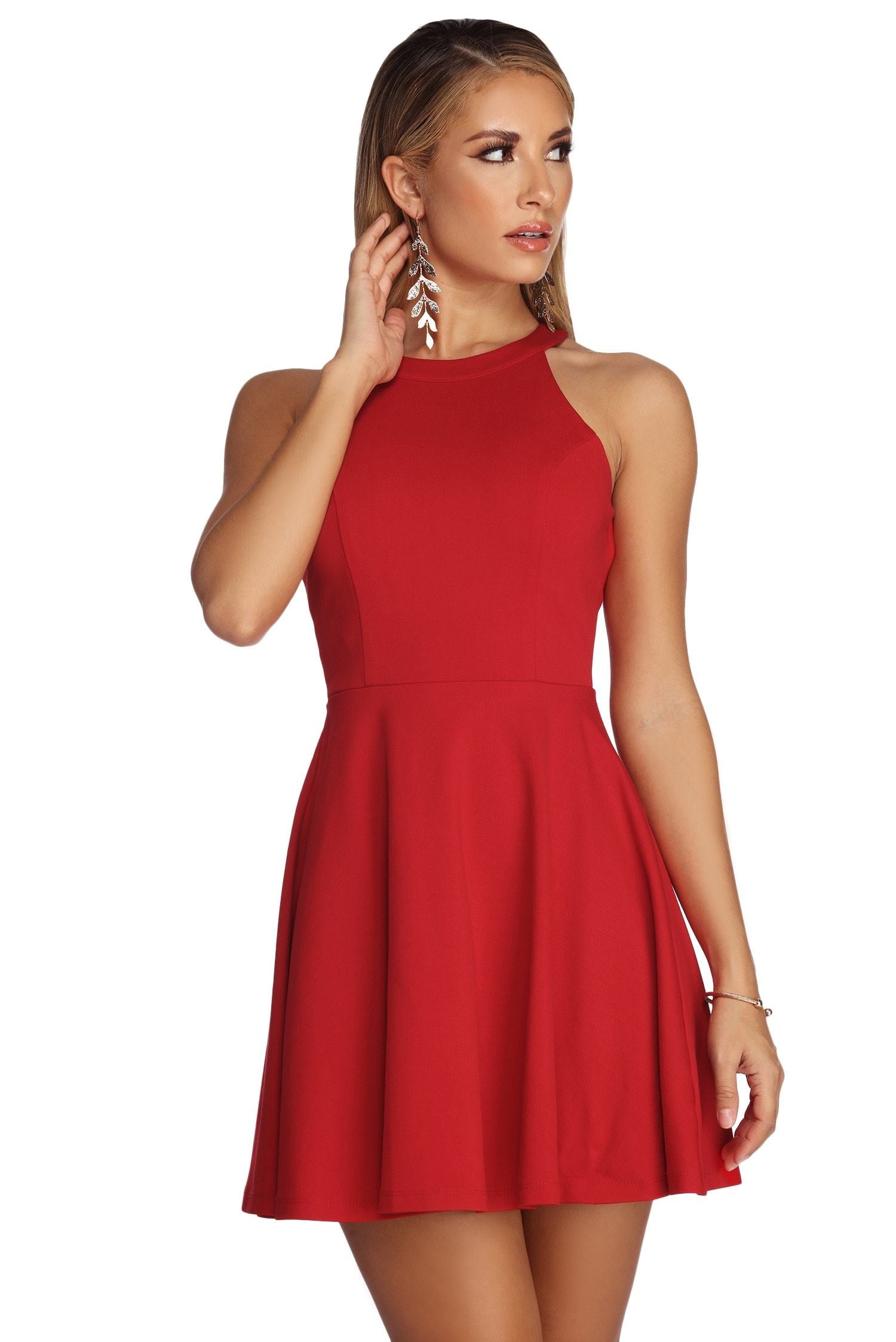 Babe In A Backless Skater Dress - Fashionpara
