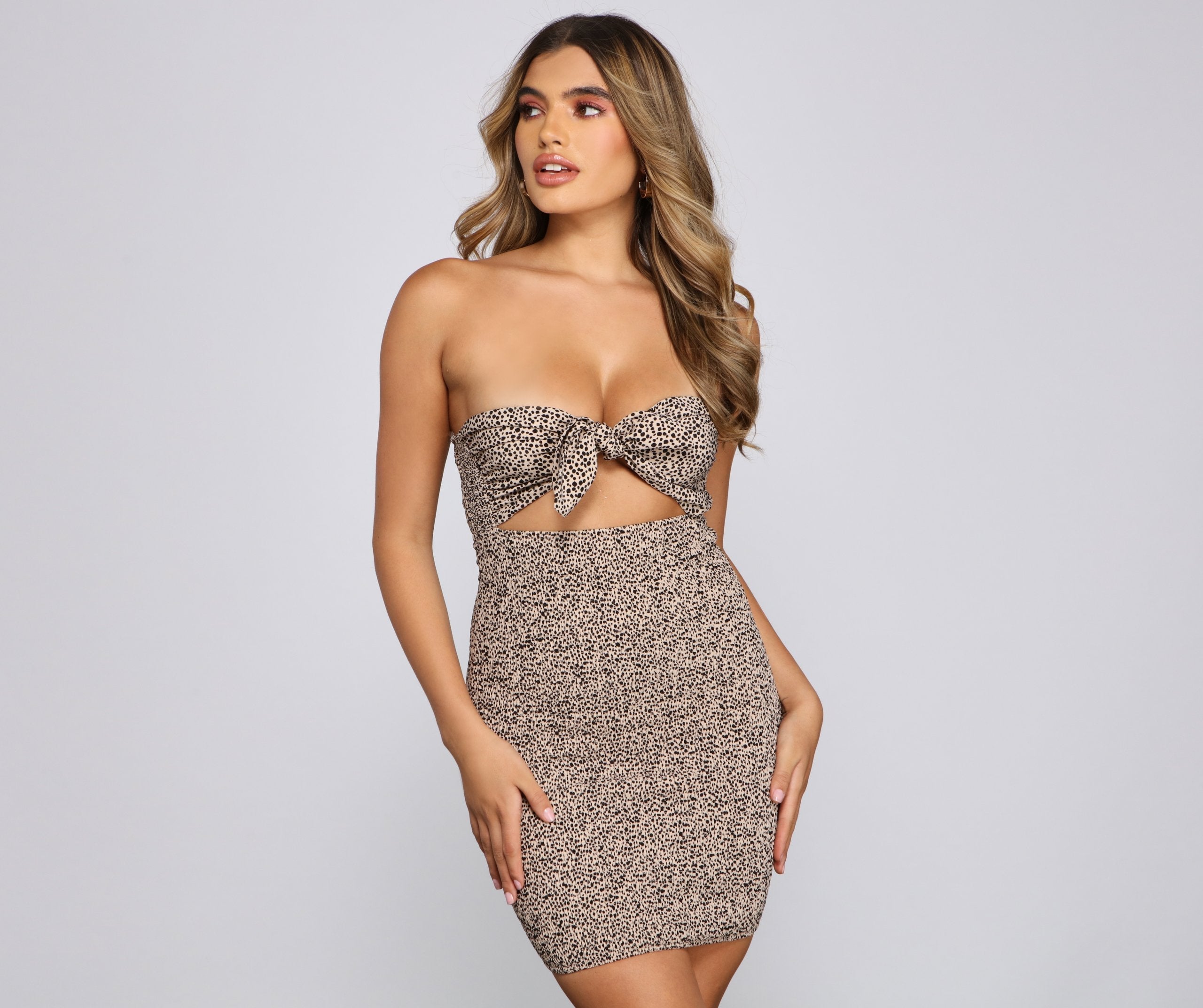 Feelin' Fierce Leopard Print Mini Dress - Fashionpara