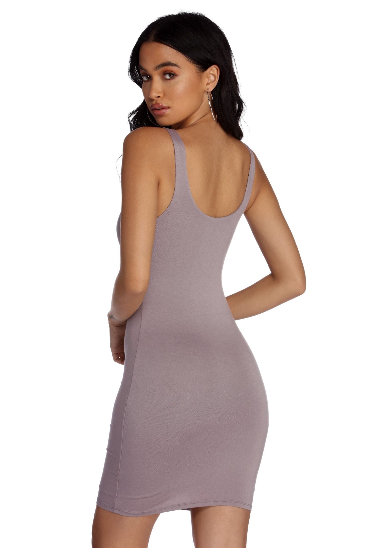 Basic Scoop Mini Dress - Fashionpara
