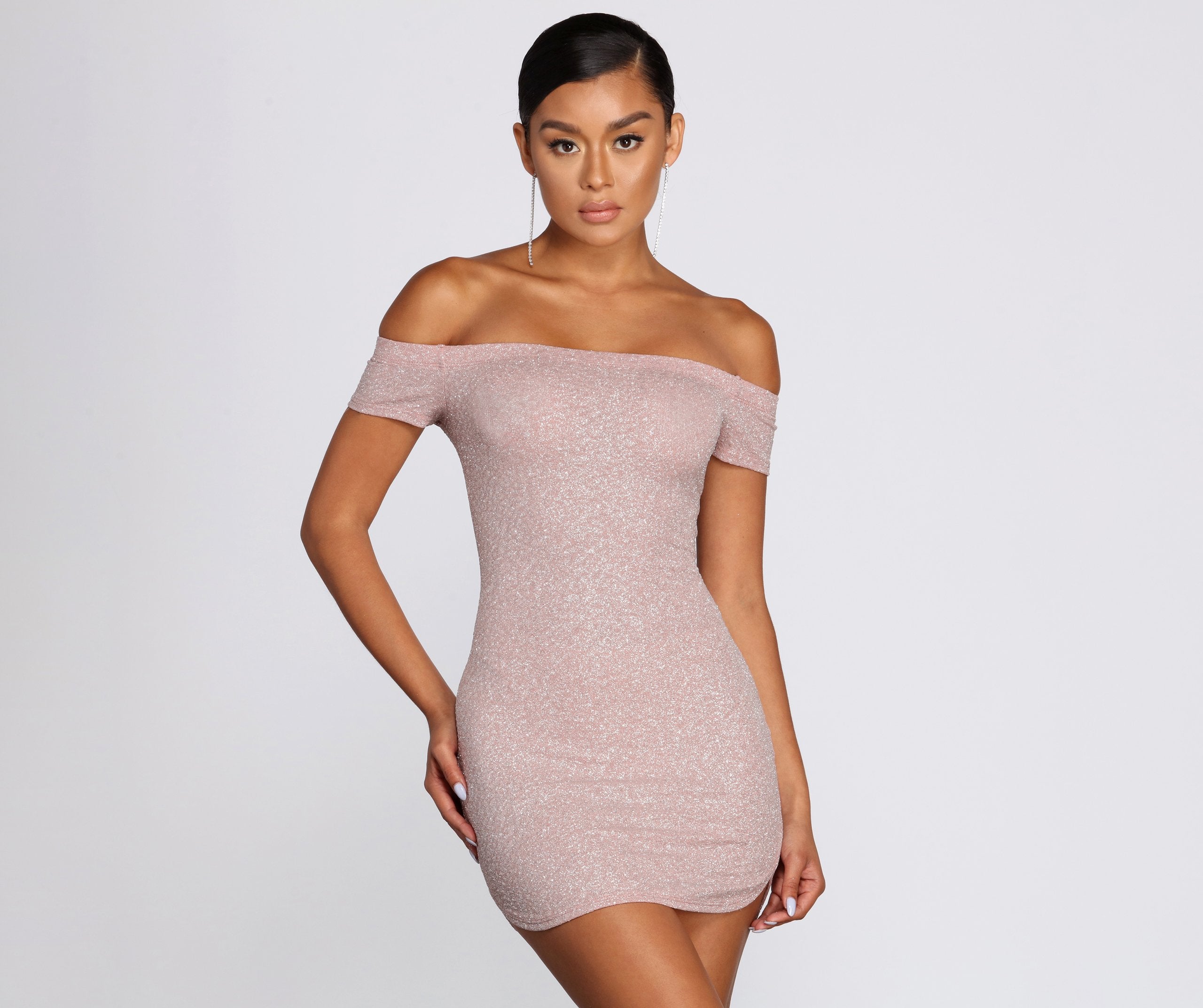 Round And Round Glitter Dress - Fashionpara