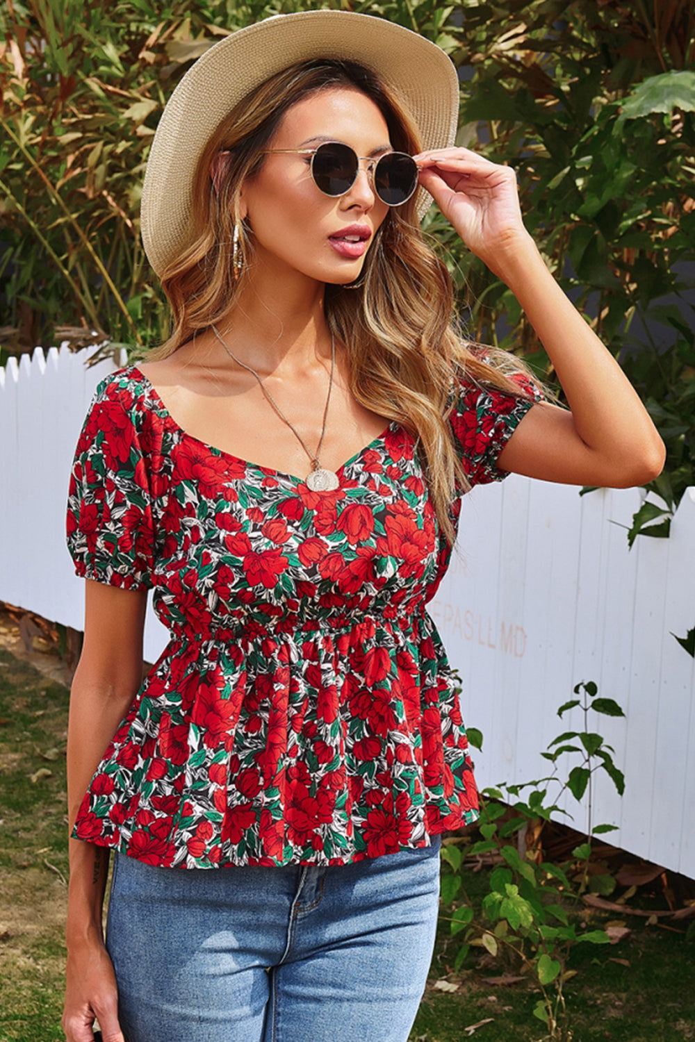 Printed Short-Sleeved Pullover