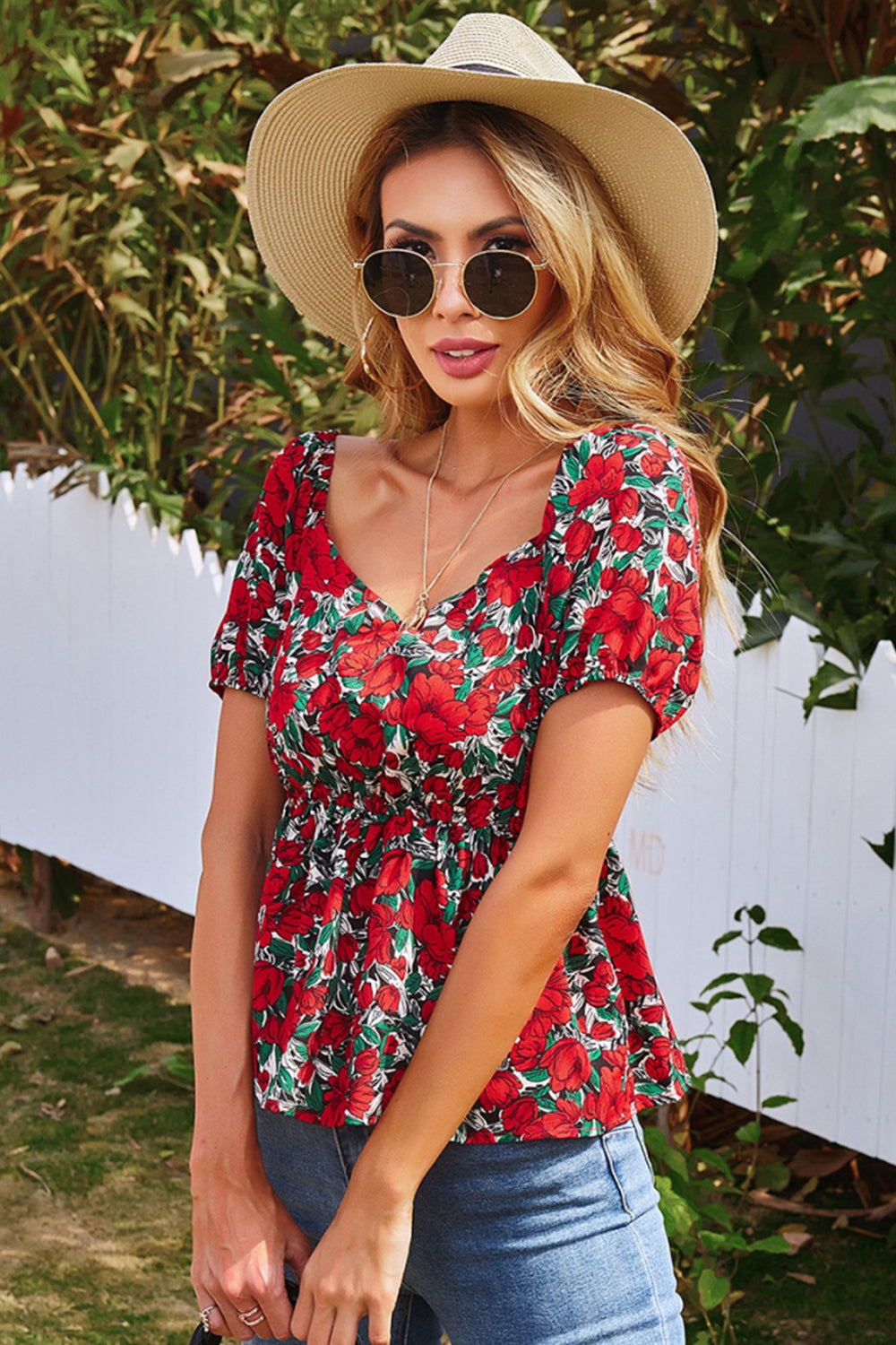 Printed Short-Sleeved Pullover