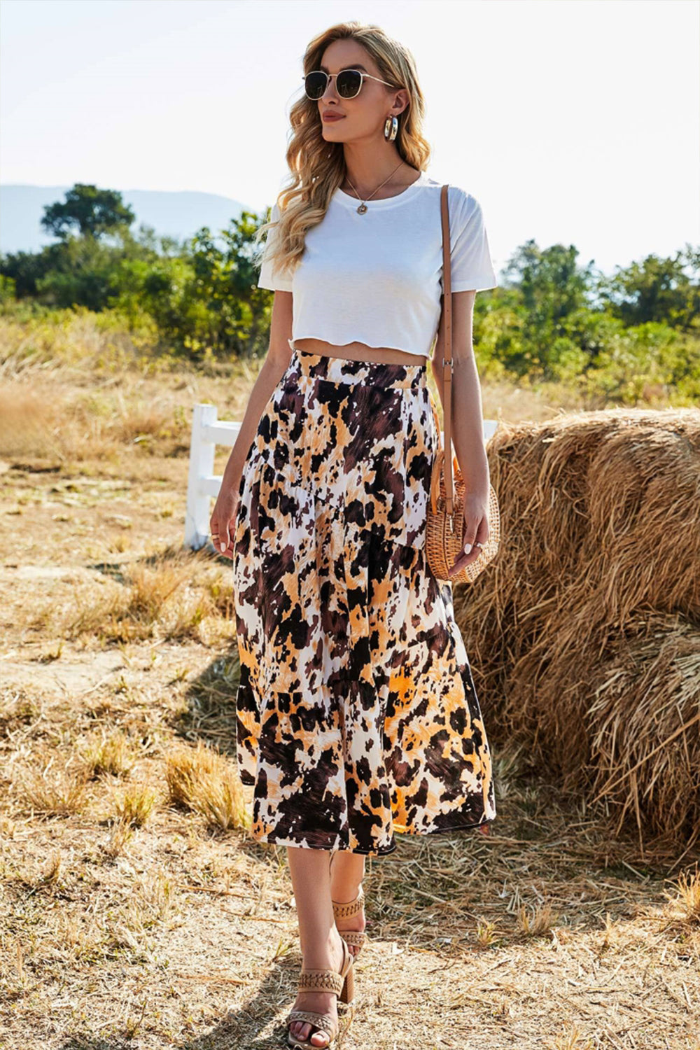 Printed Big Swing Skirt