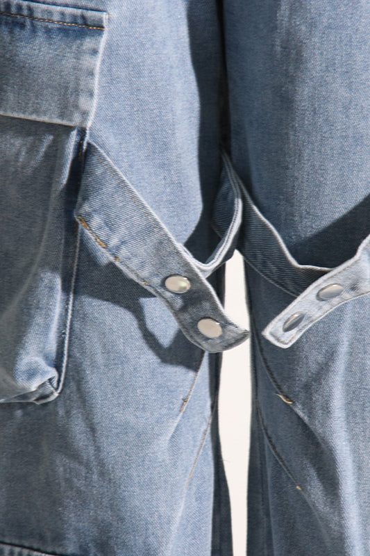 Vintage High Waist Pocket Detail Straight Leg Cargo Pant