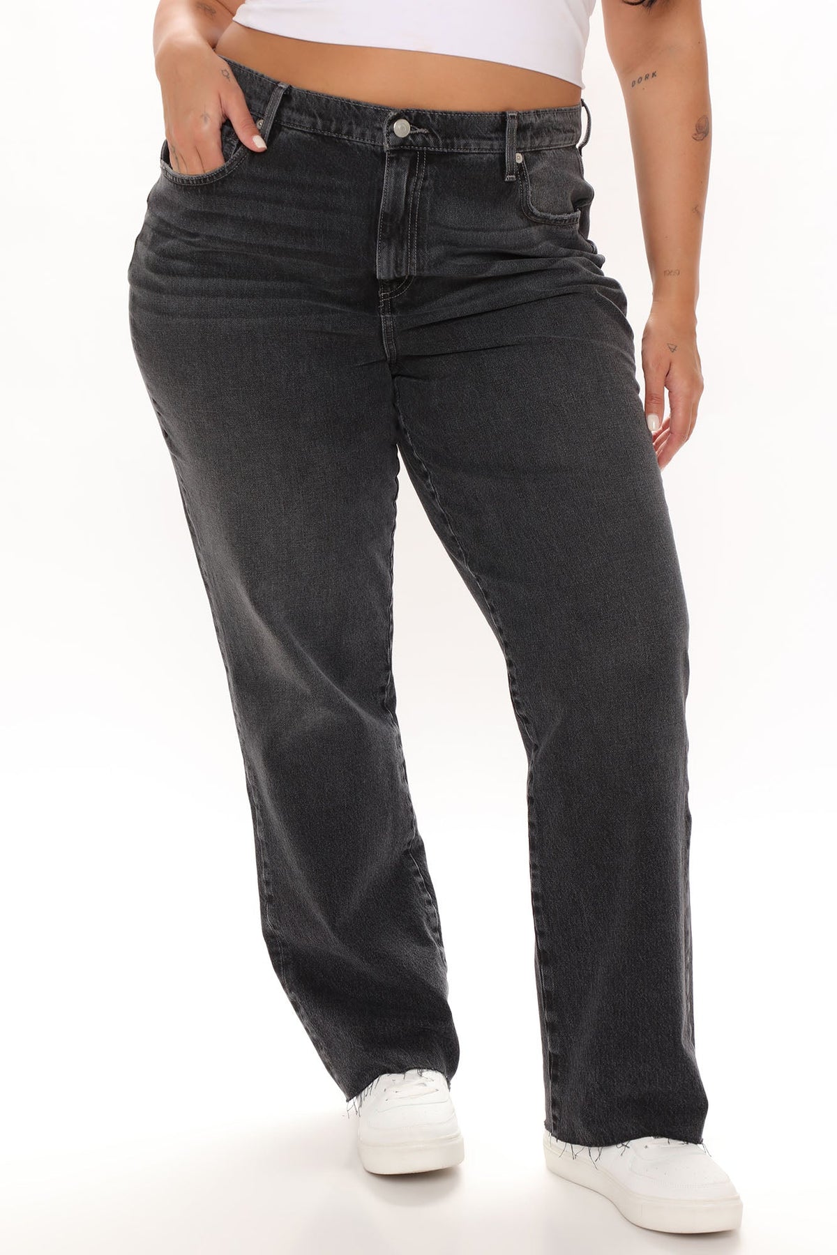 KittenAlarm - 90's Energy Straight Leg Jeans - Black