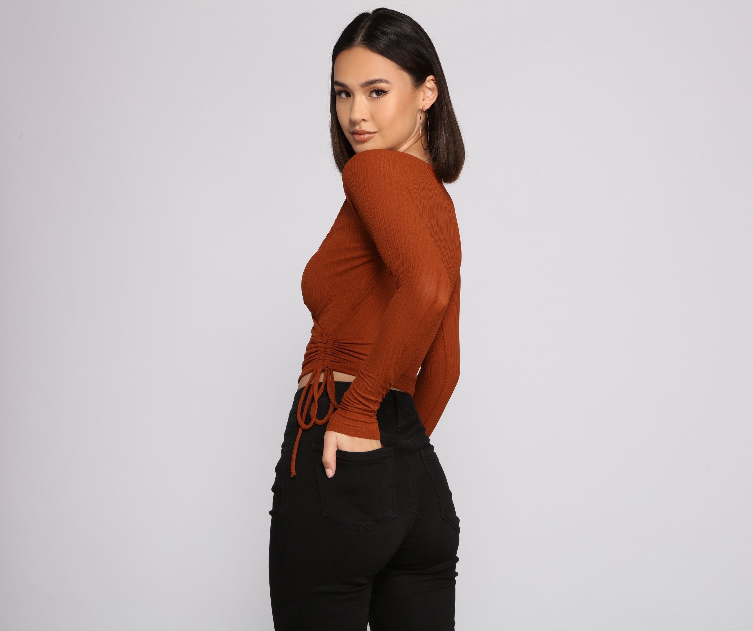 Casual Vibes Ribbed Knit Top - Fashionpara