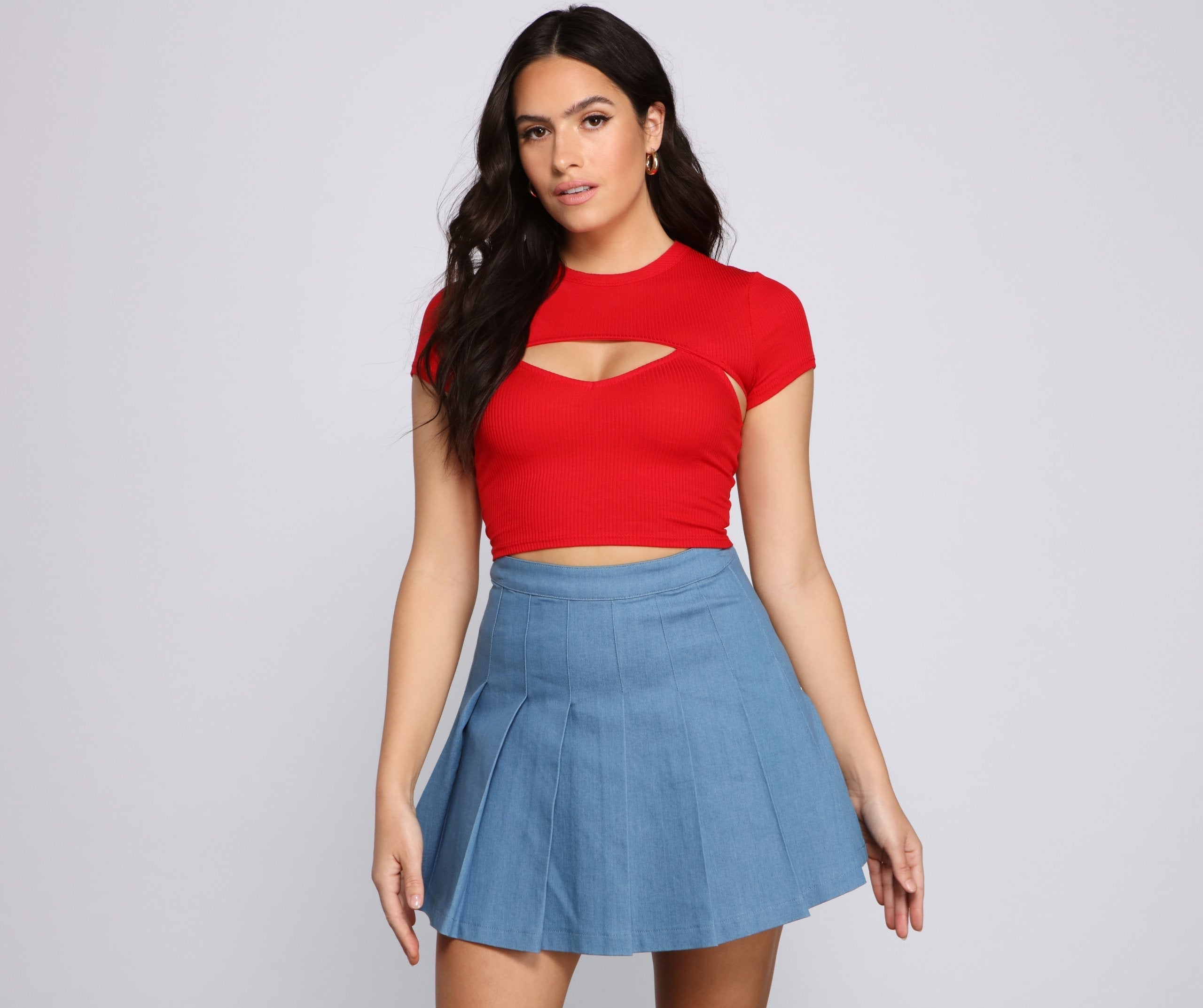 Chic Cuts Ribbed Knit Crop Top - Fashionpara