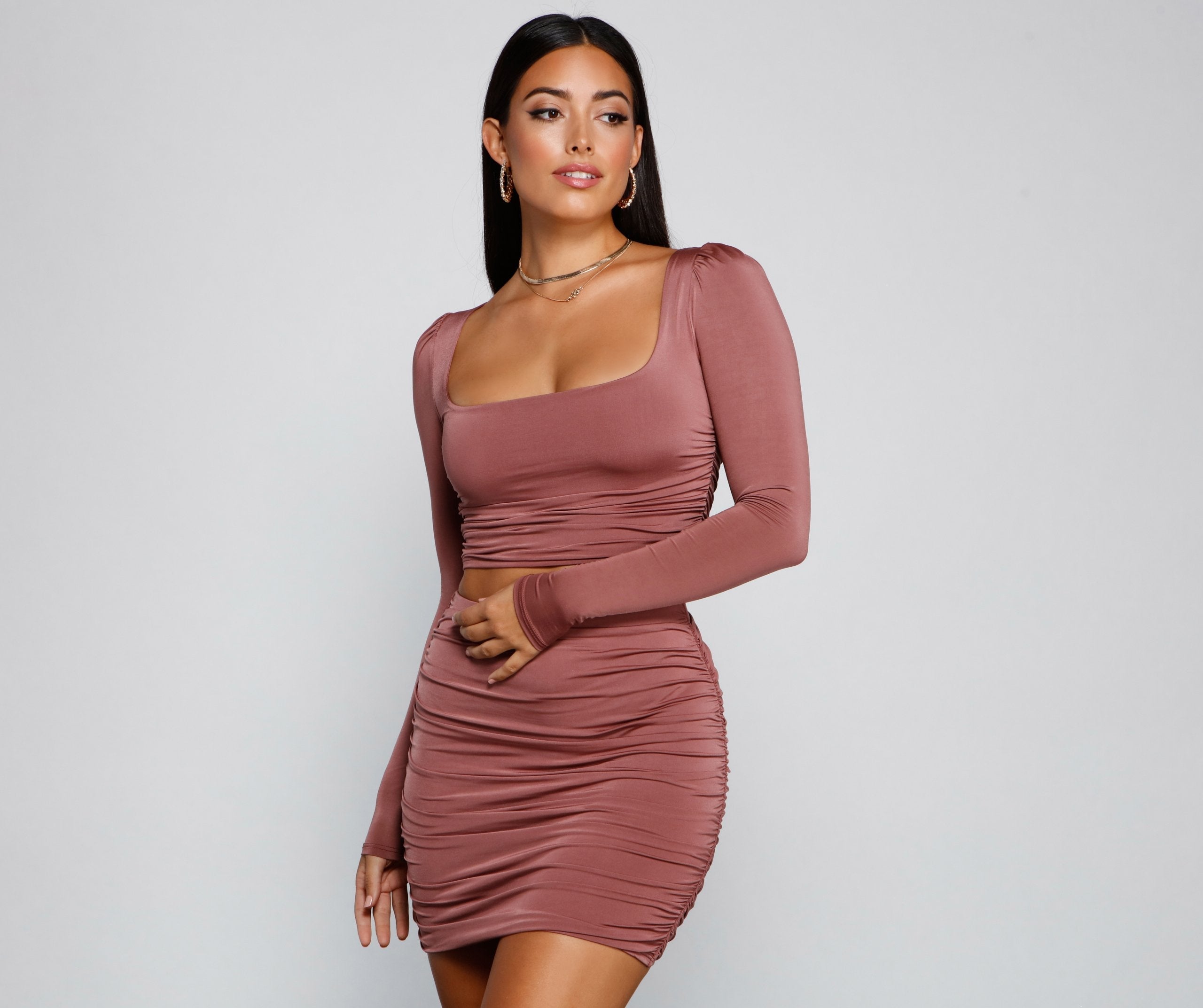Sleek And Stunning Ruched Crop Top  Fashionpara