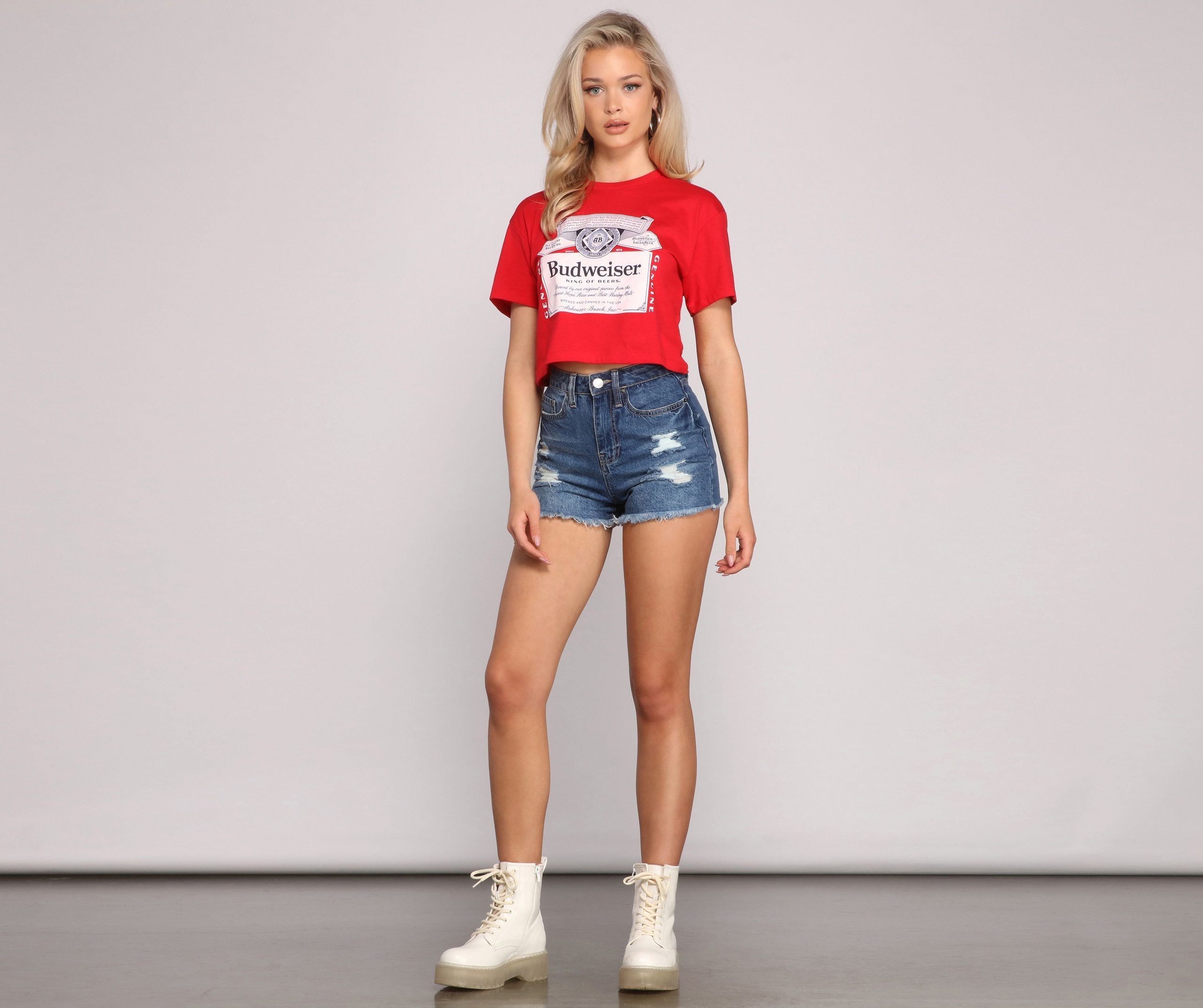 Budweiser Graphic Crop Top - Fashionpara