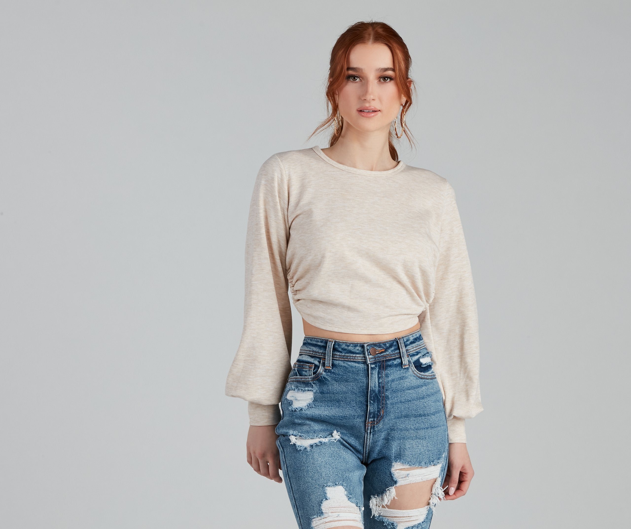 Casual-Chic Fleece Crop Top - Fashionpara
