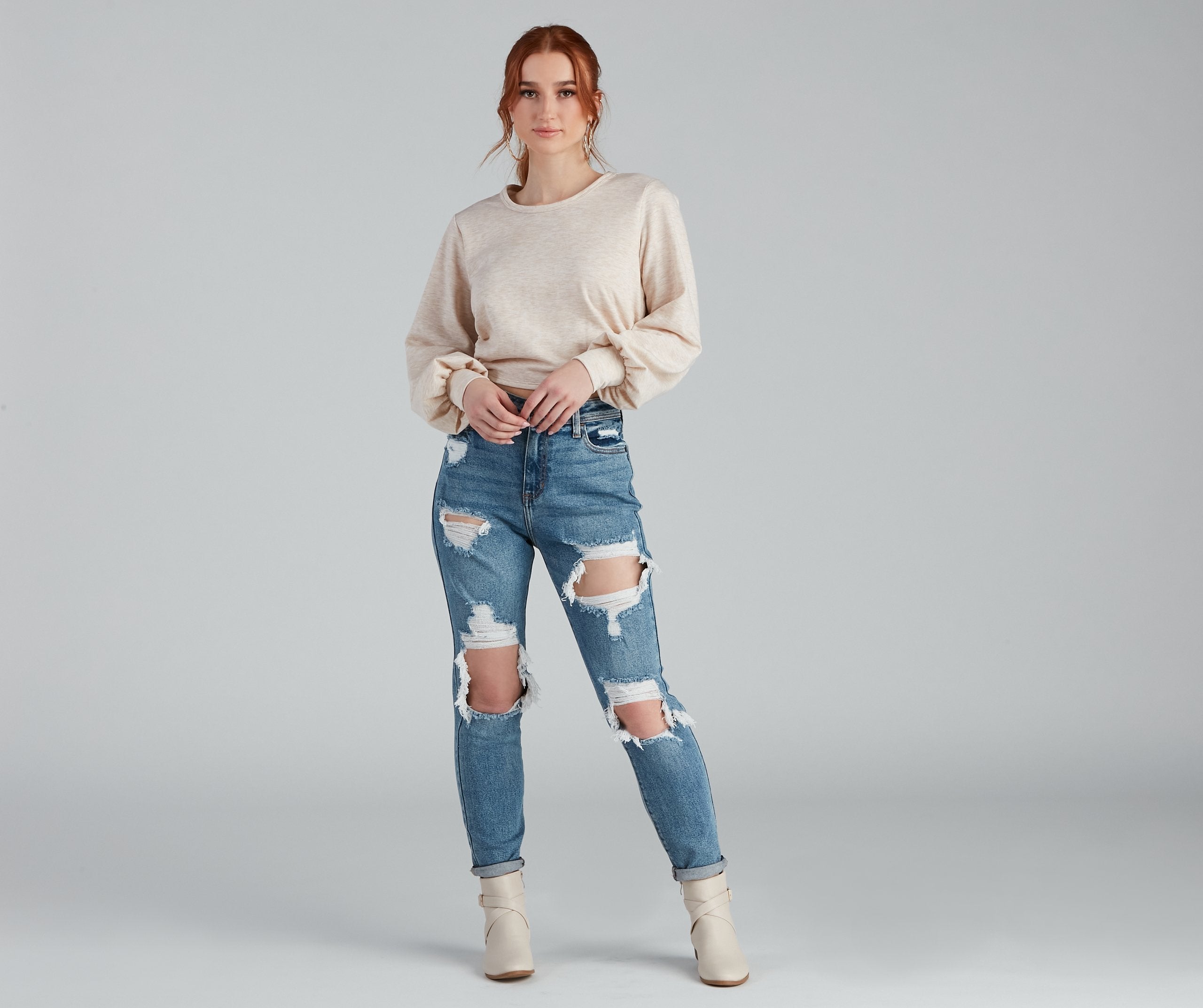 Casual-Chic Fleece Crop Top - Fashionpara